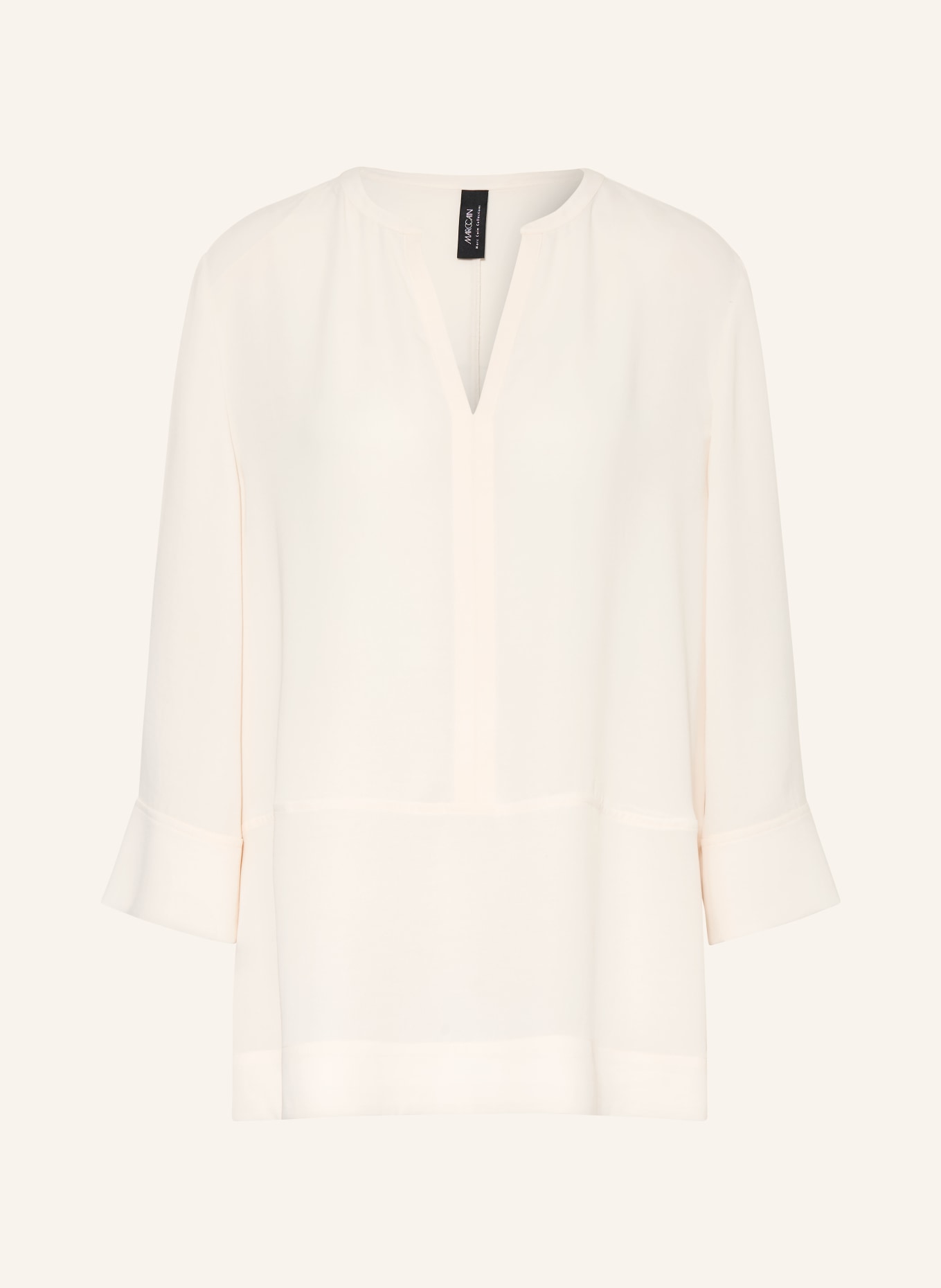 MARC CAIN Oversized blouse shirt with 3/4 sleeves: 112 bright ecru