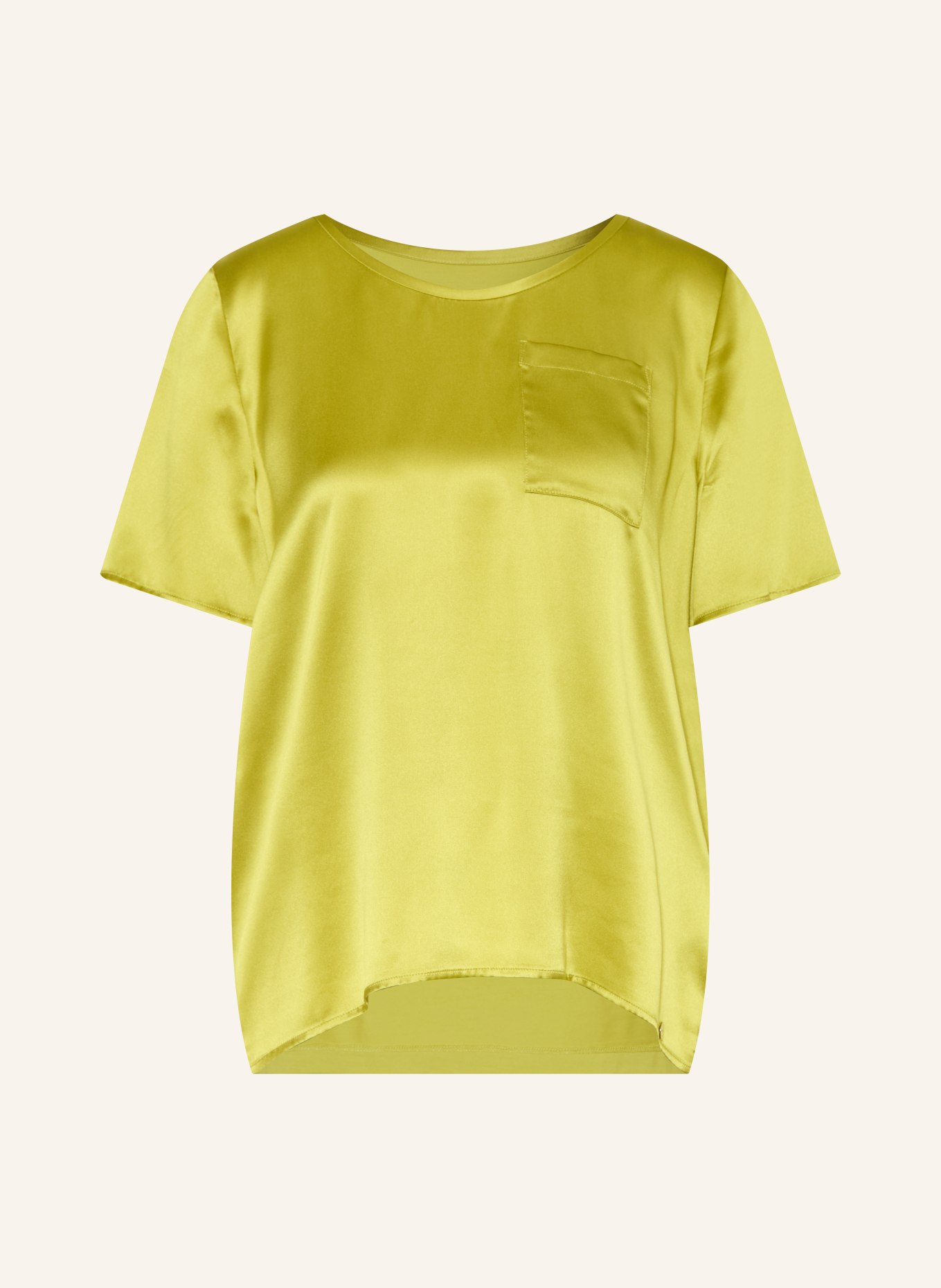 MARC CAIN Blusenshirt im Materialmix mit Seide: 513 apple green new