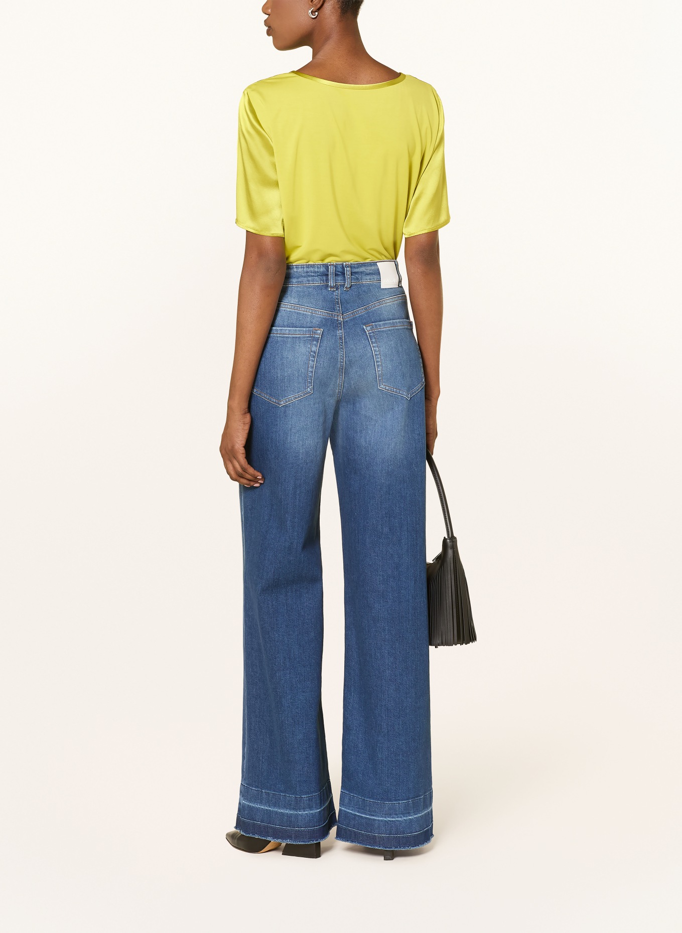 MARC CAIN Blusenshirt im Materialmix mit Seide: 513 apple green new