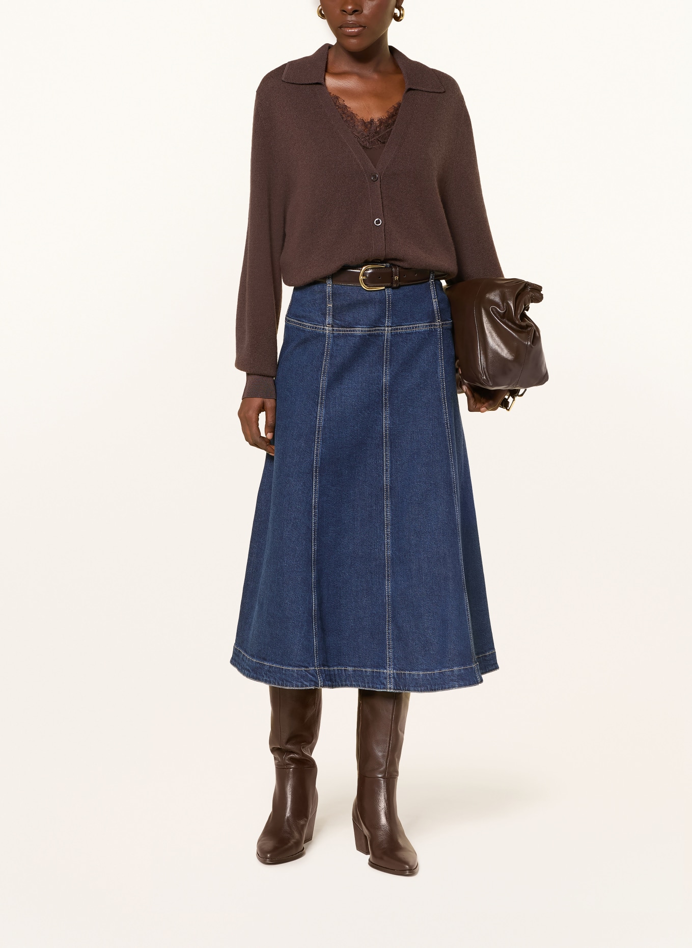 MARC CAIN Denim skirt: 357 vintage indigo