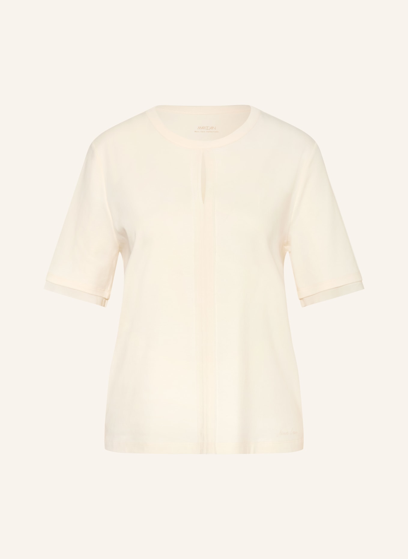 MARC CAIN T-Shirt mit Cut-out: 112 bright ecru