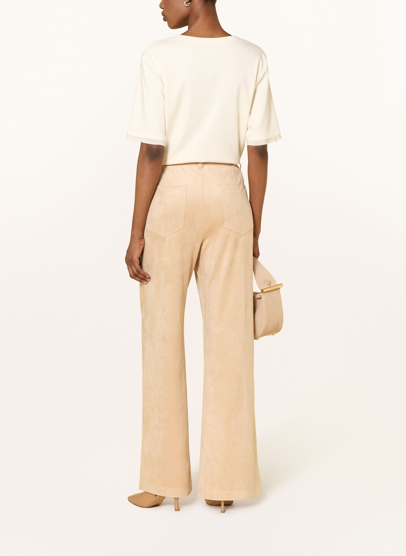 MARC CAIN T-Shirt mit Cut-out: 112 bright ecru