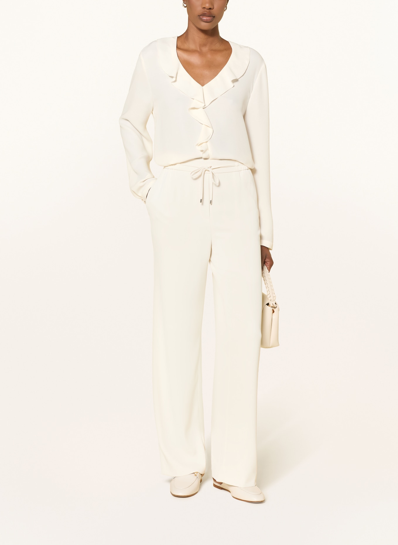 MARC CAIN Blusenshirt mit Volants: 112 bright ecru