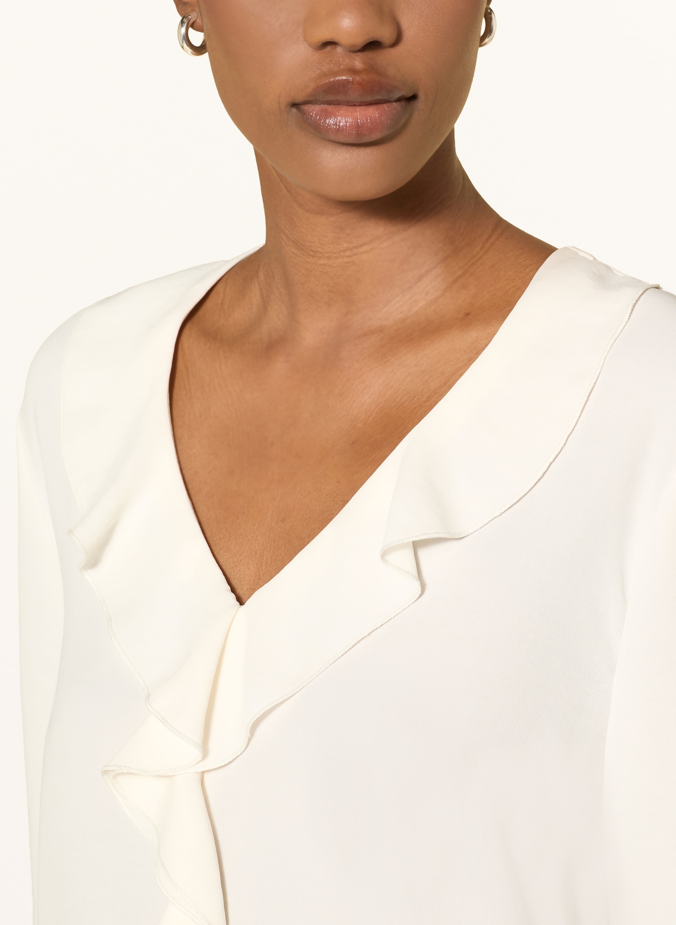 MARC CAIN Blusenshirt mit Volants: 112 bright ecru