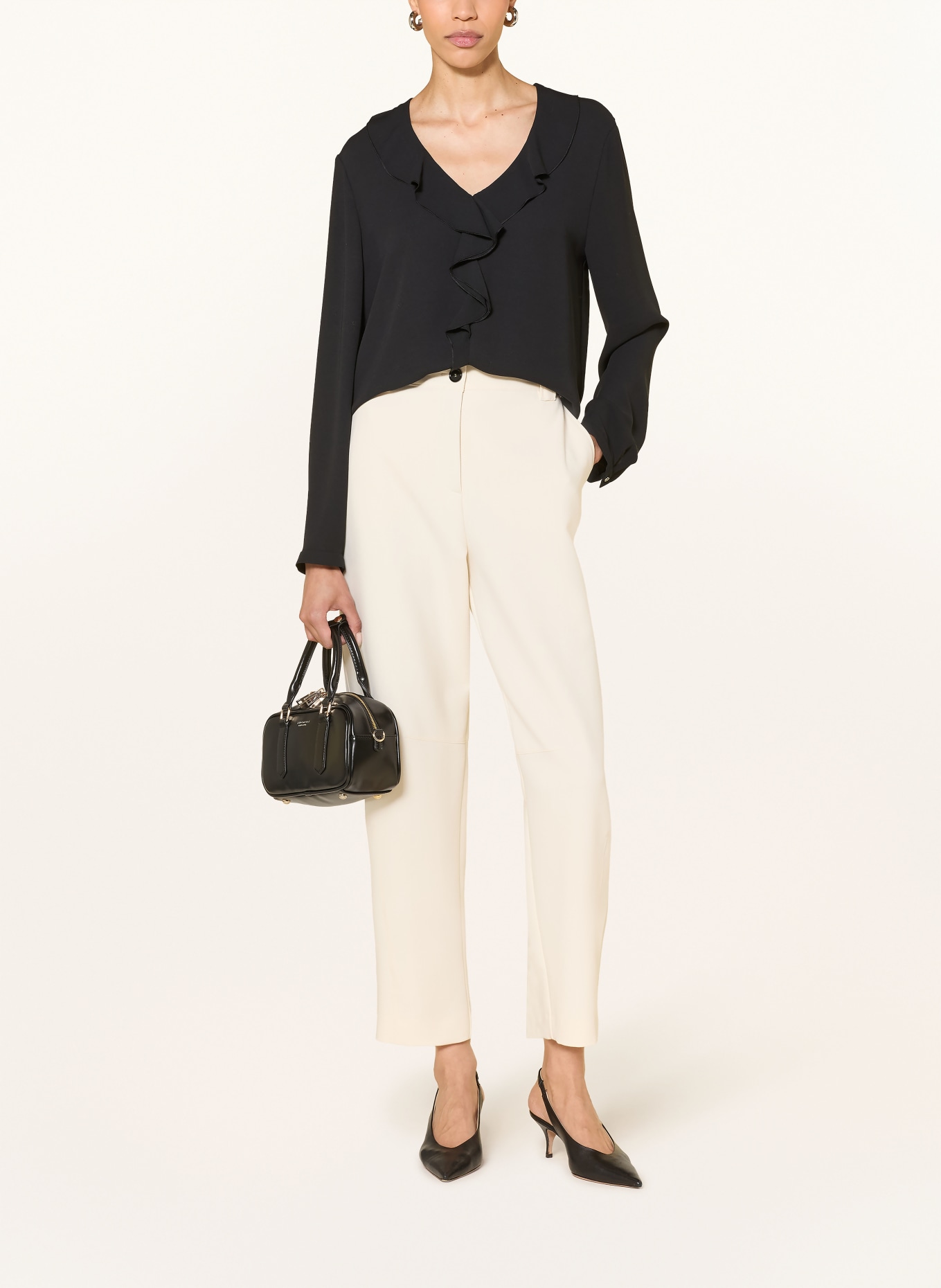 MARC CAIN Bluzka z falbanami: 900 black new
