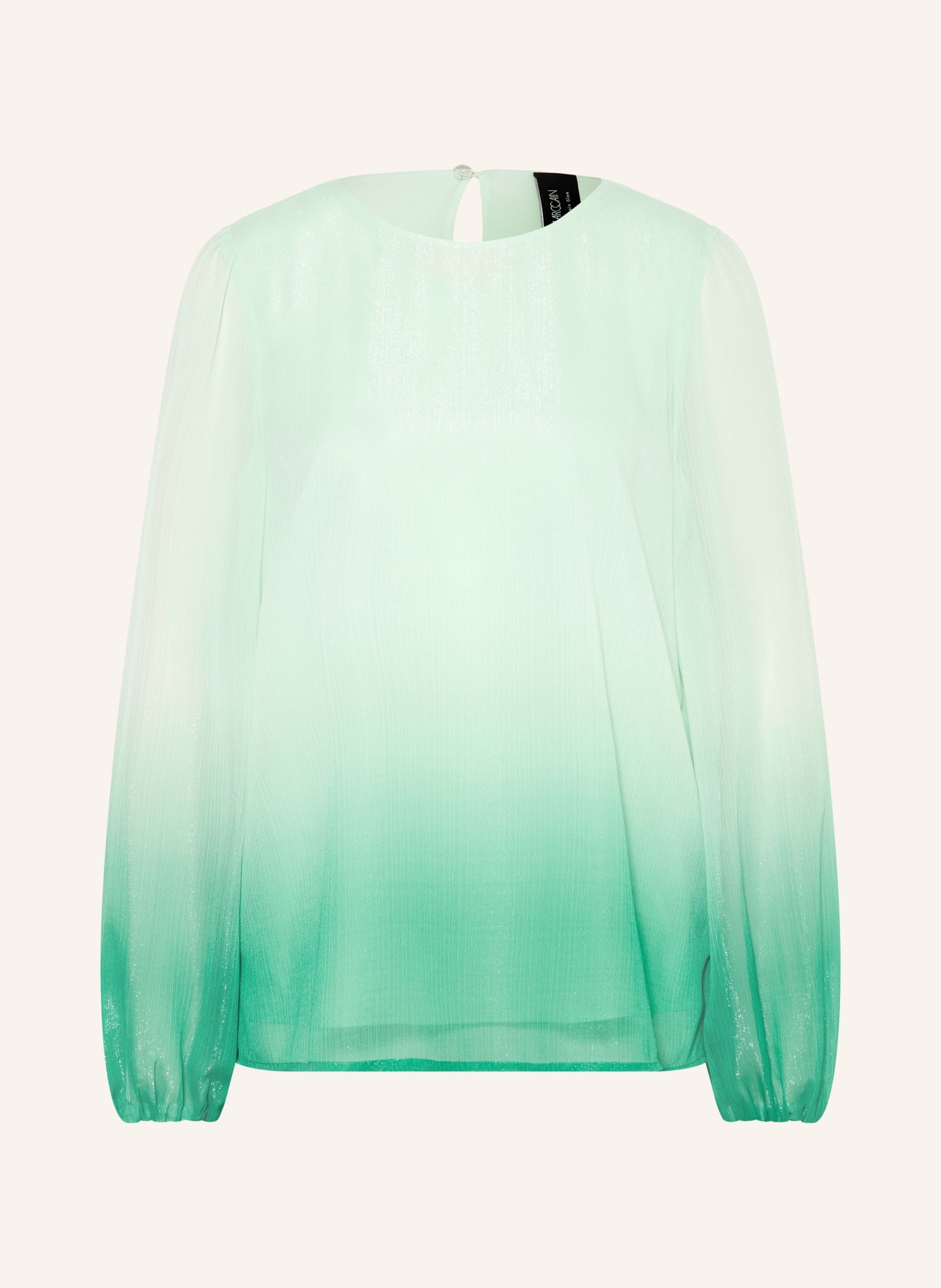 MARC CAIN Blouse shirt with glitter thread: 502 misty jade