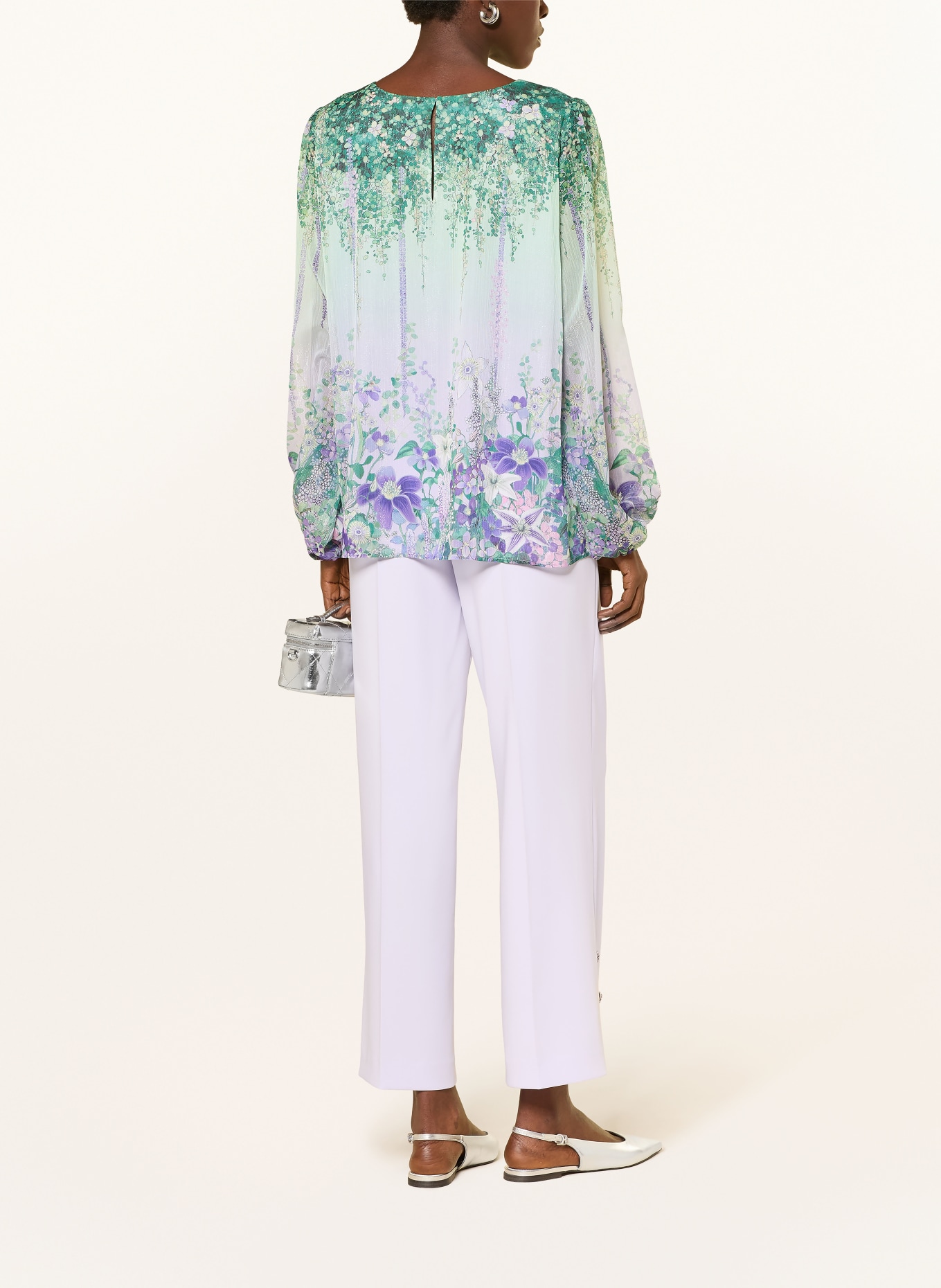 MARC CAIN Blusenshirt mit Glitzergarn: 715 purple heather
