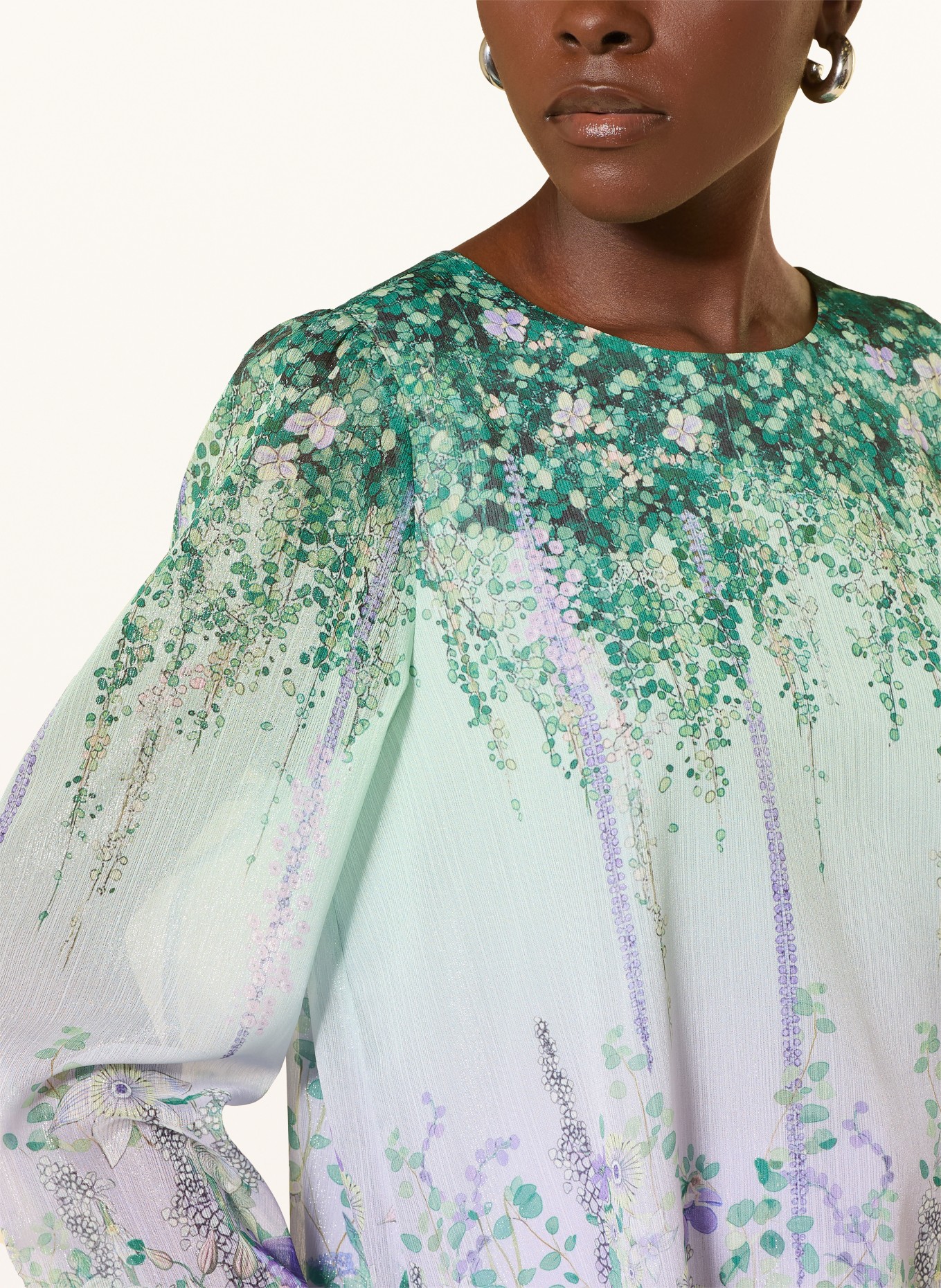 MARC CAIN Blusenshirt mit Glitzergarn: 715 purple heather