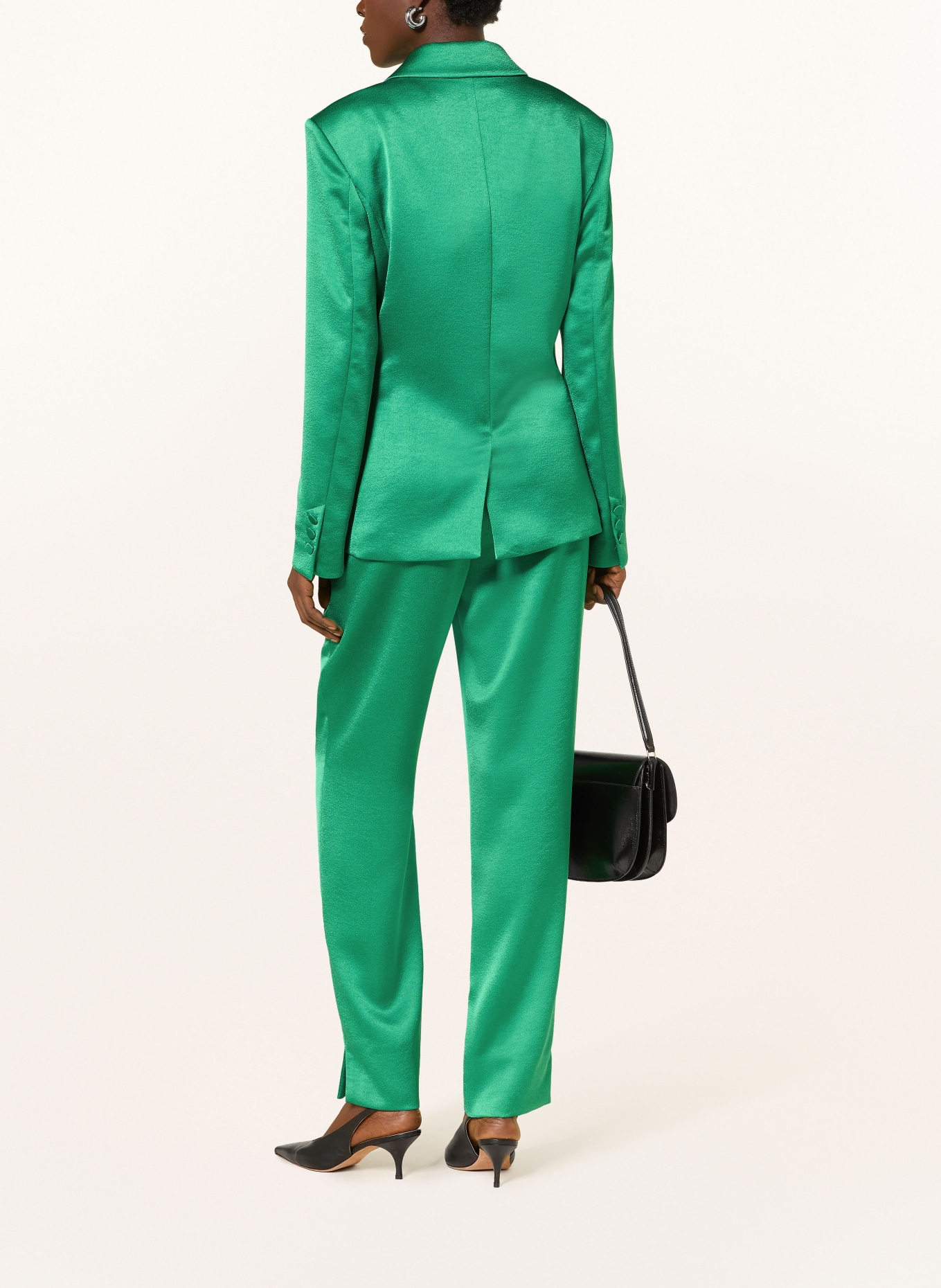 MARC CAIN Pantalon en satin FRANCA: 553 pepper green