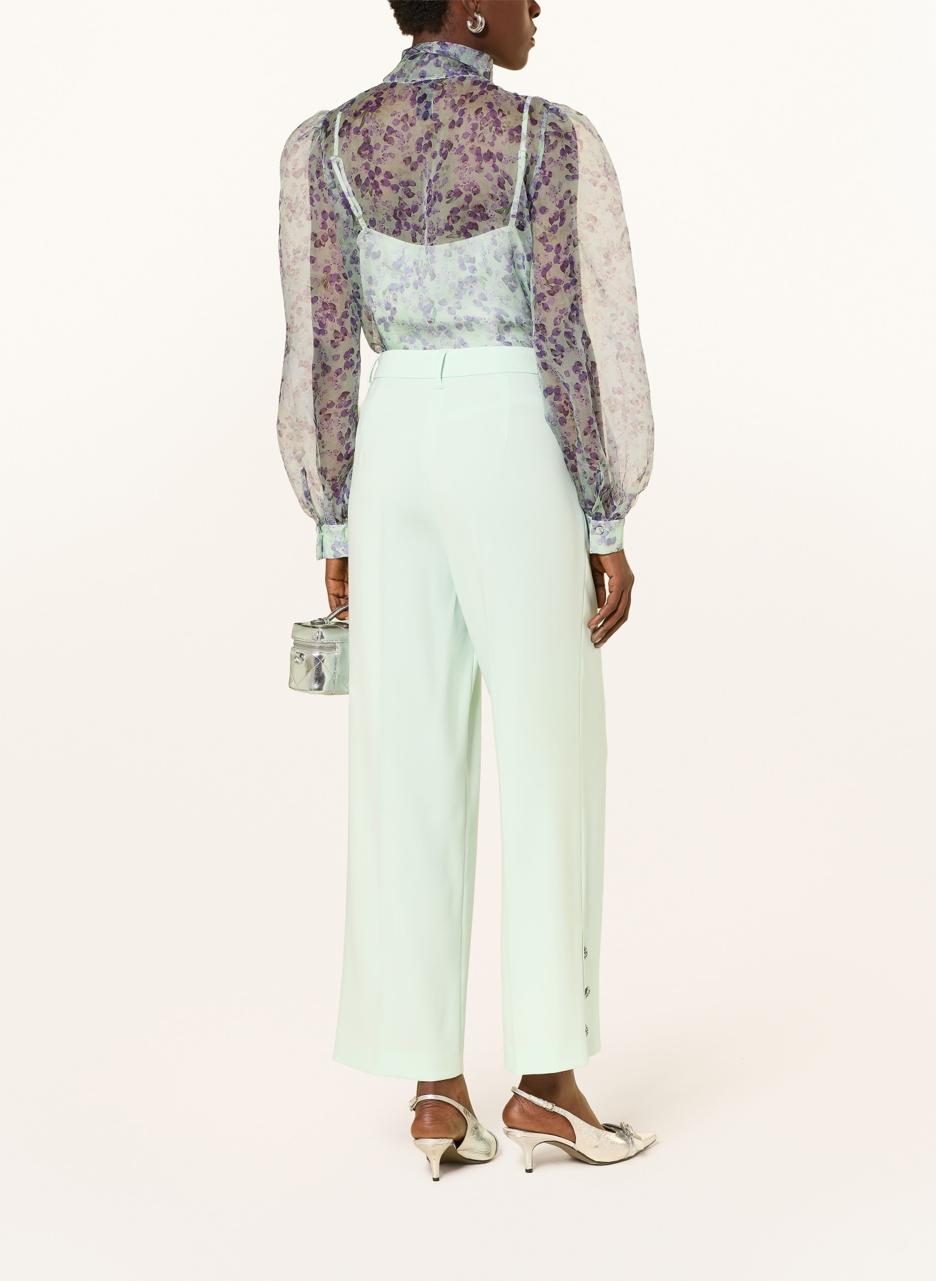 MARC CAIN Schluppenbluse aus Seide: 502 misty jade