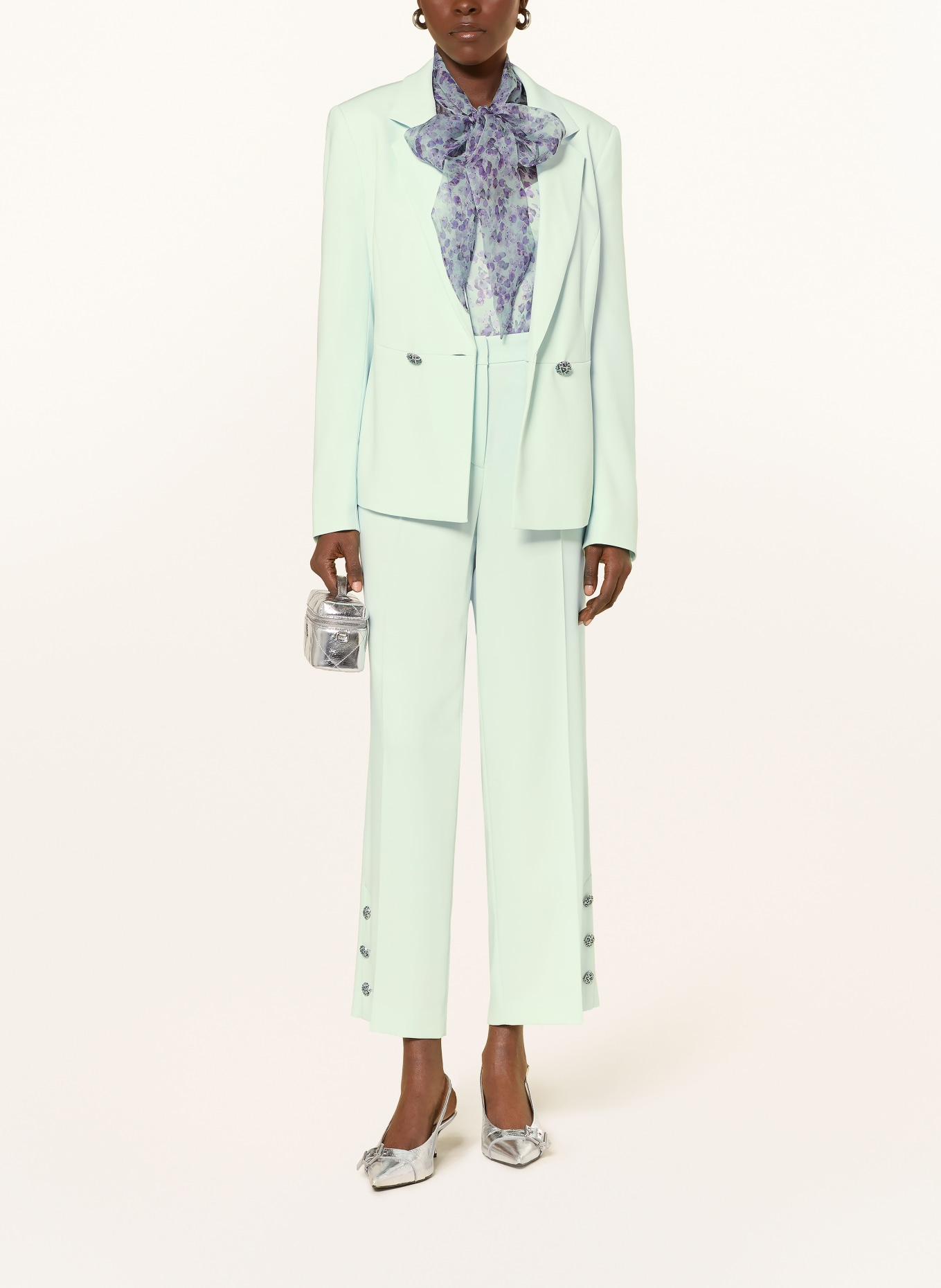 MARC CAIN WASCO Marlene Pants with Rhinestones: 502 misty jade