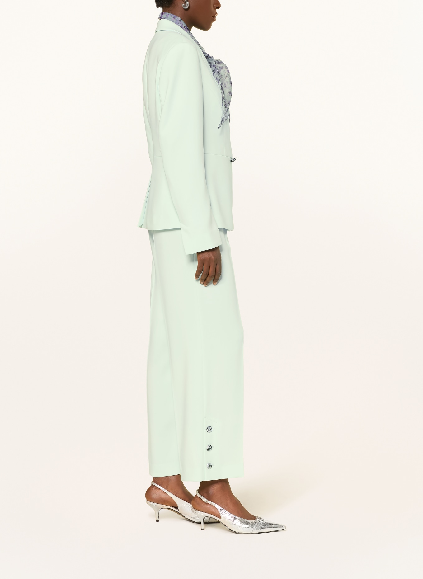 MARC CAIN WASCO Marlene Pants with Rhinestones: 502 misty jade