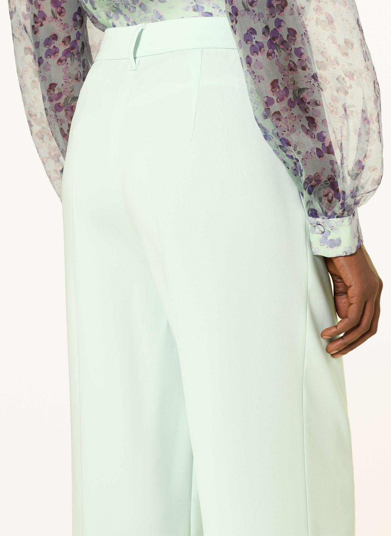 MARC CAIN WASCO Marlene Pants with Rhinestones: 502 misty jade