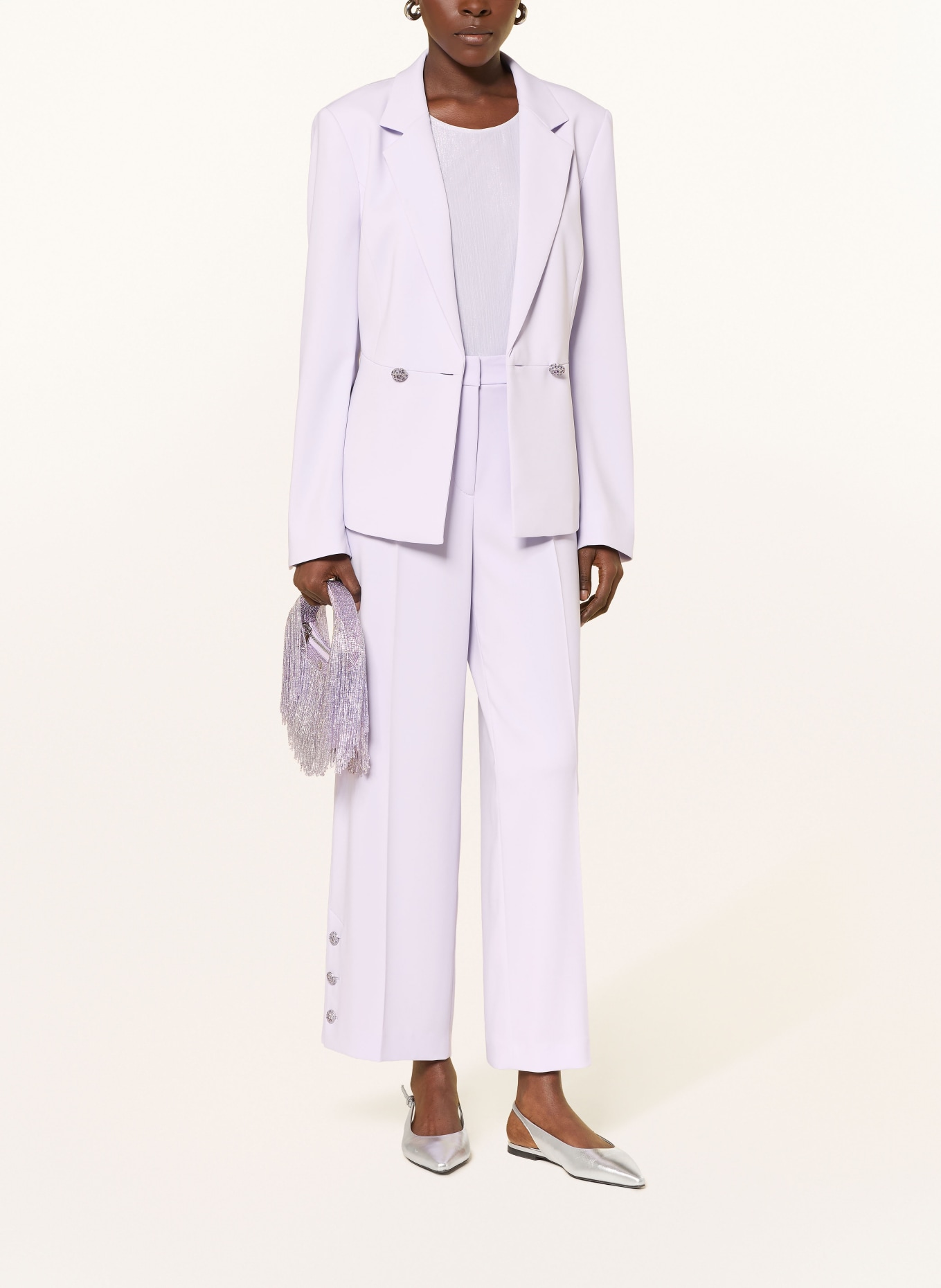 MARC CAIN WASCO Marlene Pants with Rhinestones: 715 purple heather