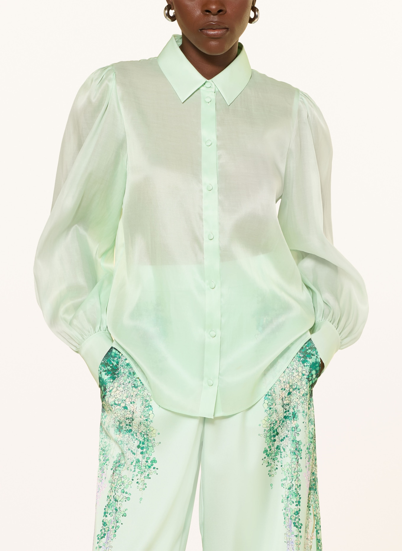 MARC CAIN Silk blouse: 502 misty jade