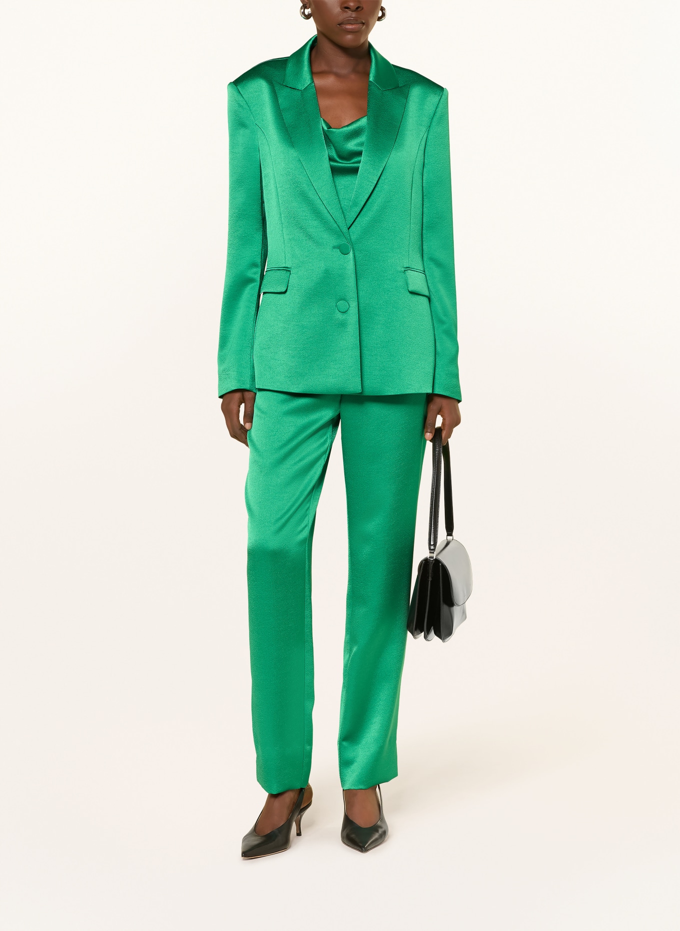 MARC CAIN Satinblazer: 553 pepper green