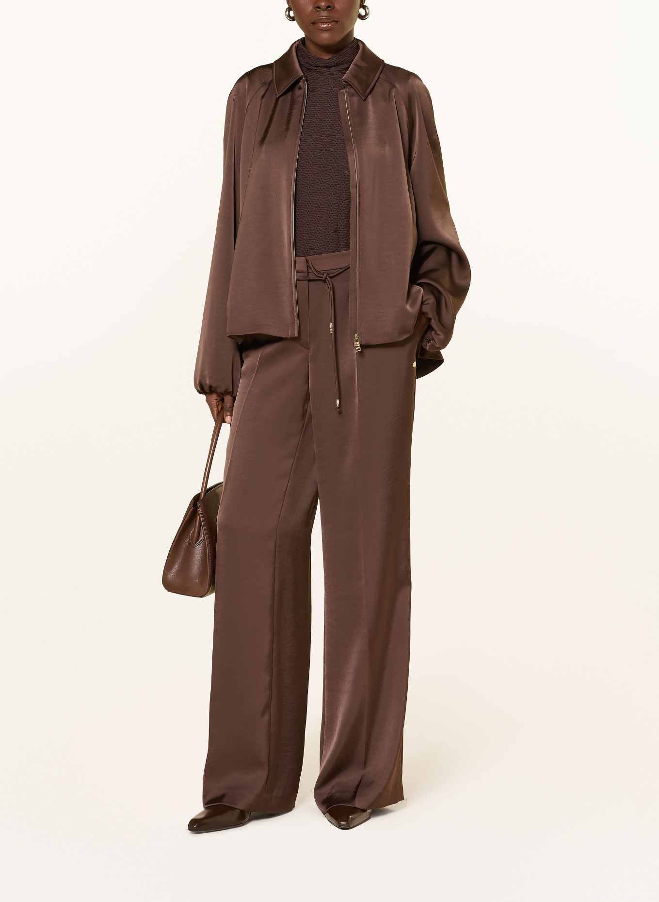 MARC CAIN Satinblouson: 697 seal brown