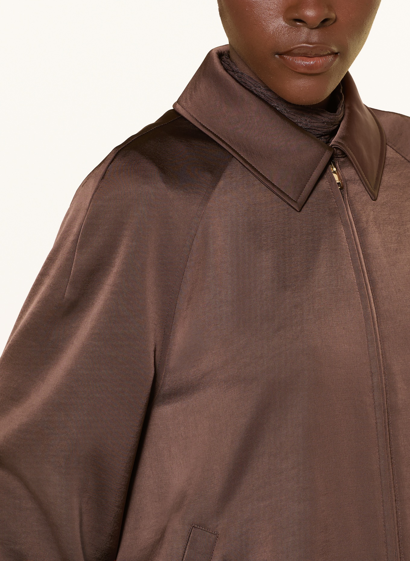 MARC CAIN Satinblouson: 697 seal brown