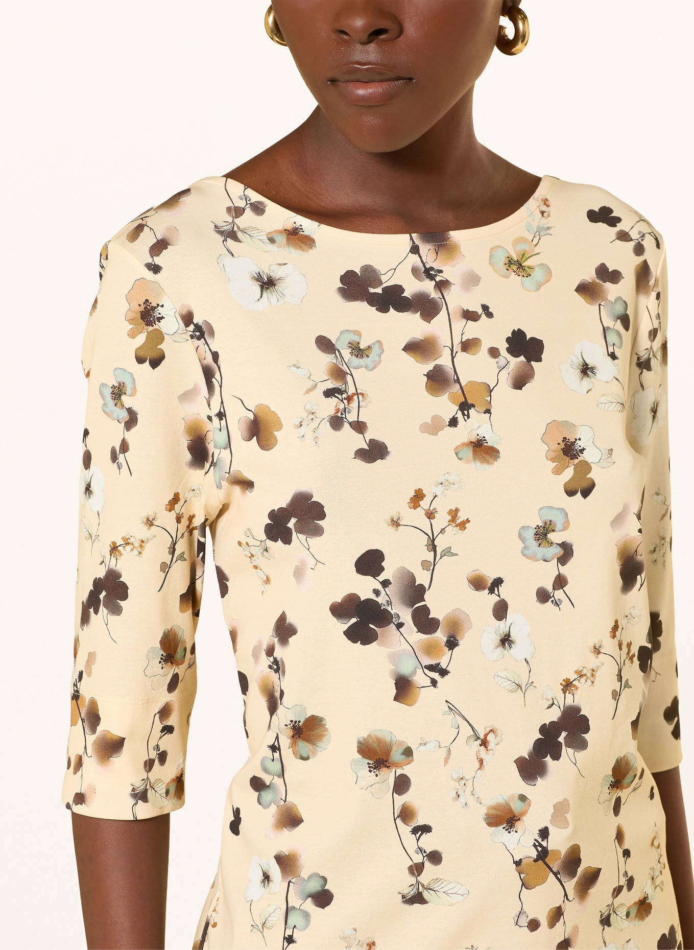 MARC CAIN Shirt mit 3/4-Arm und Spitze: 126 lamb`s wool