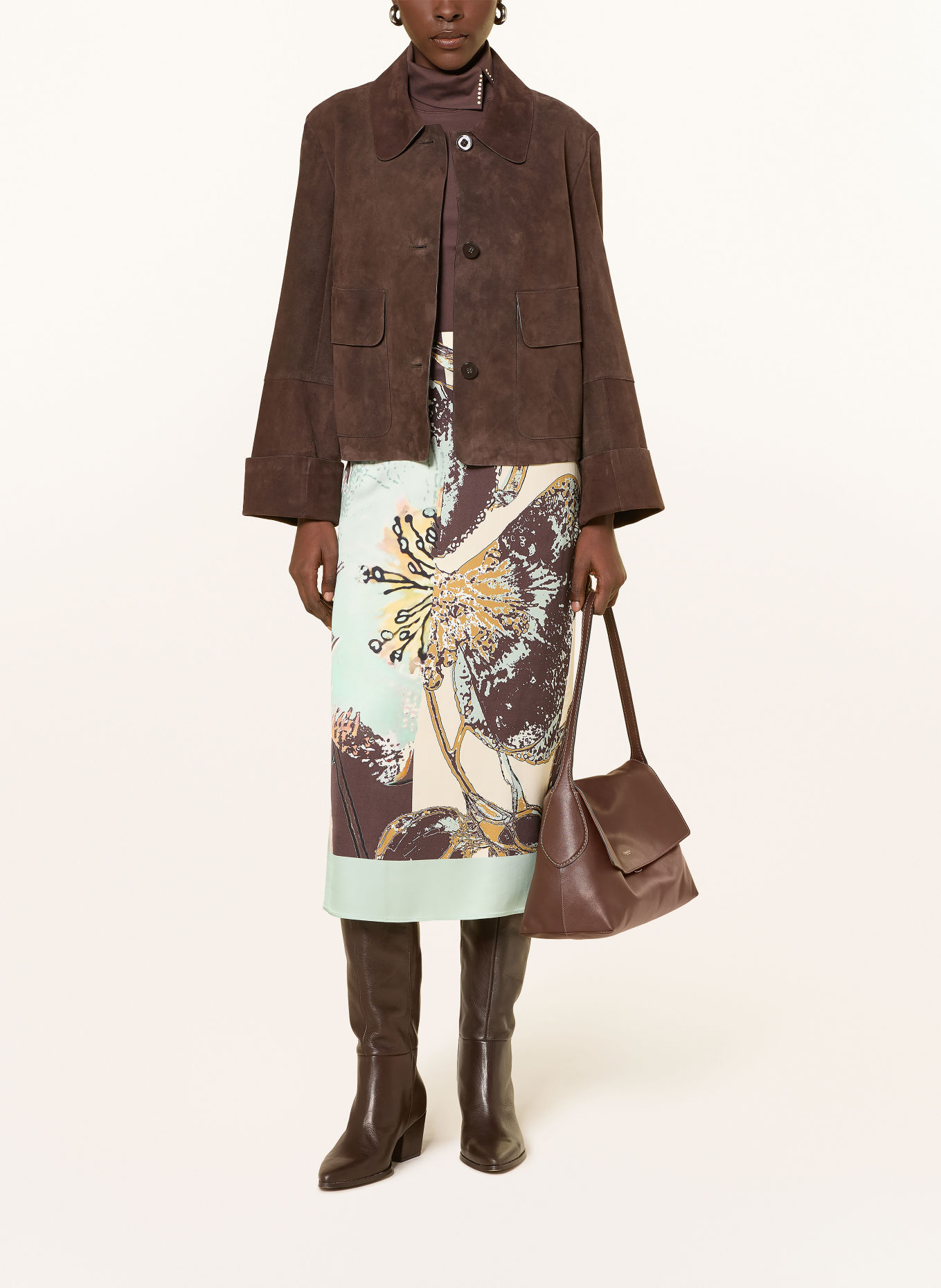 MARC CAIN Leren jas: 697 seal brown