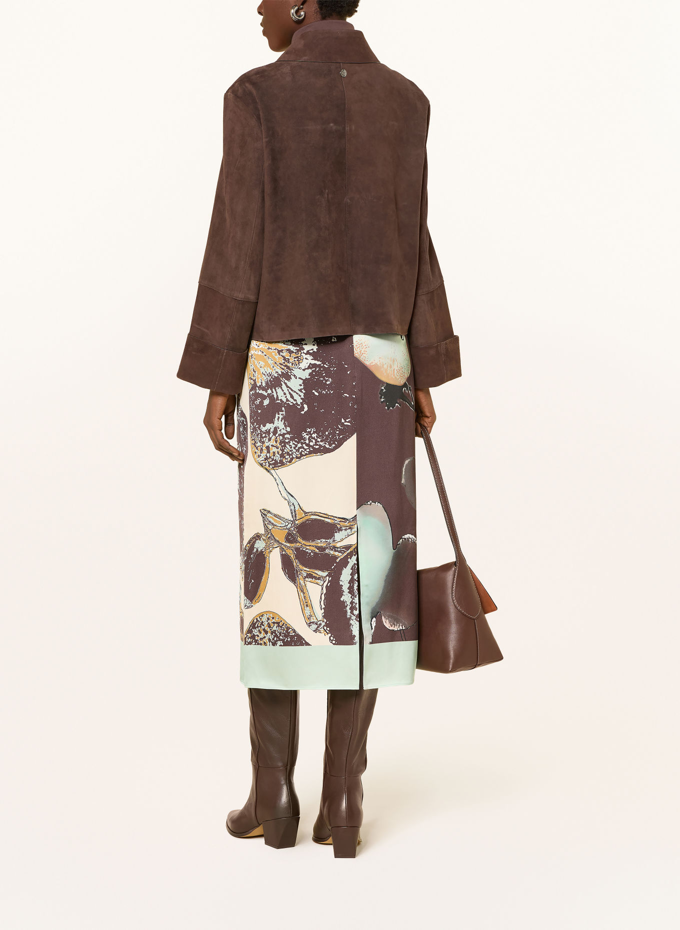 MARC CAIN Leren jas: 697 seal brown