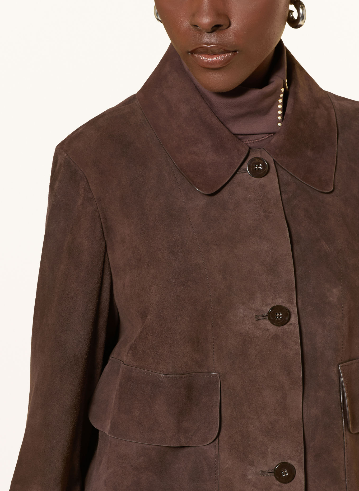 MARC CAIN Leren jas: 697 seal brown