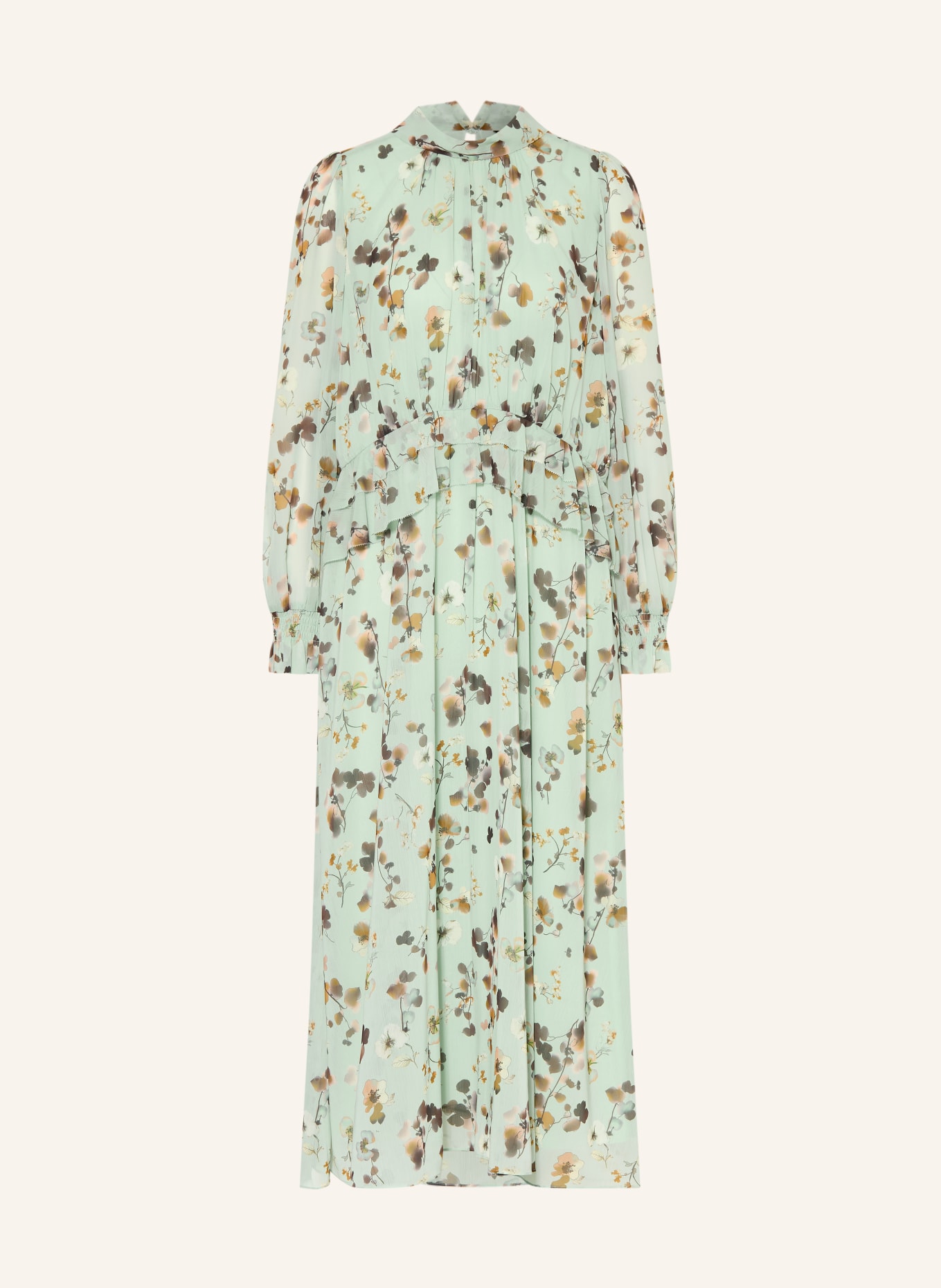 MARC CAIN Kleid mit Rüschen: 505 silt green