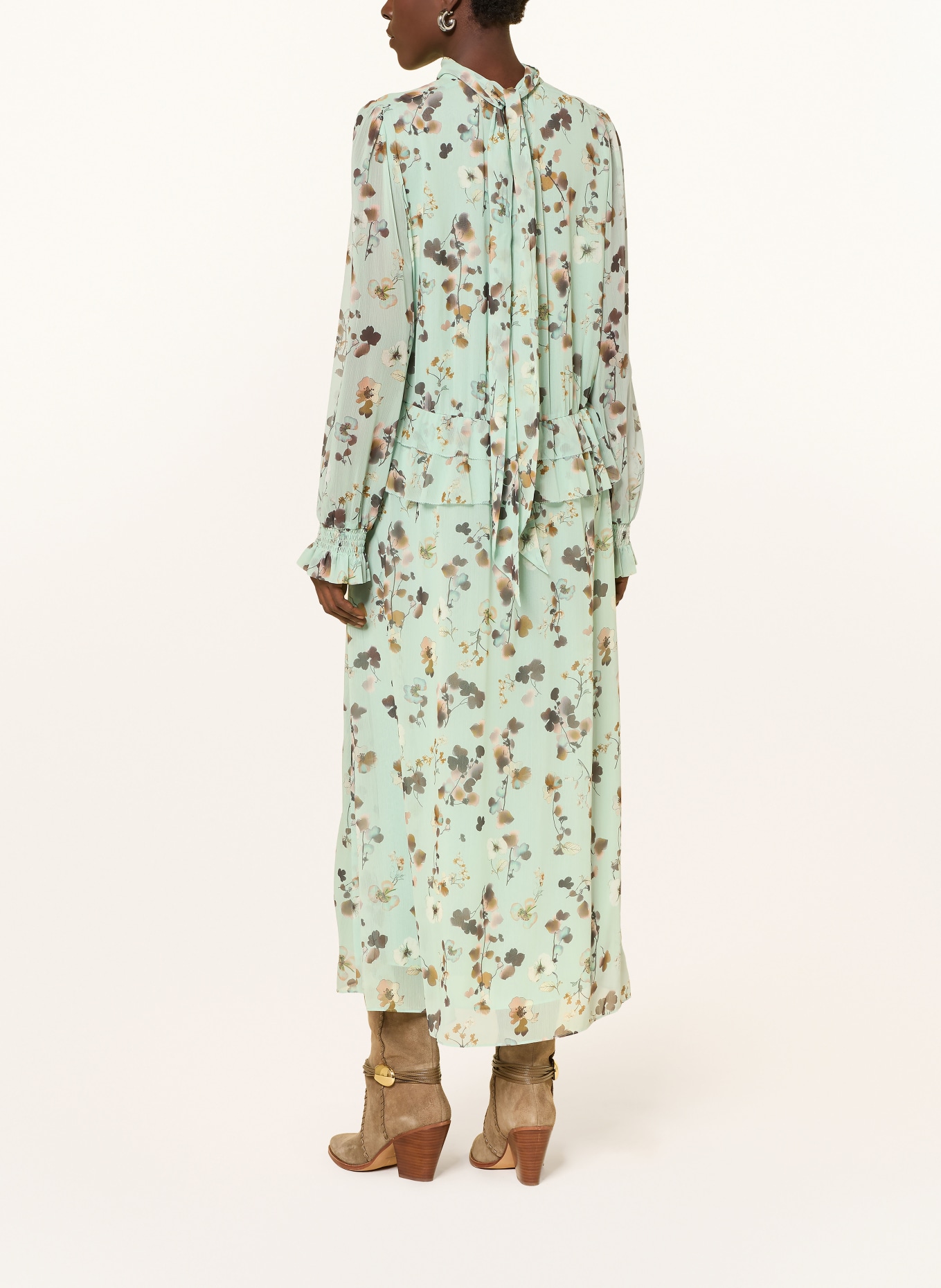 MARC CAIN Kleid mit Rüschen: 505 silt green