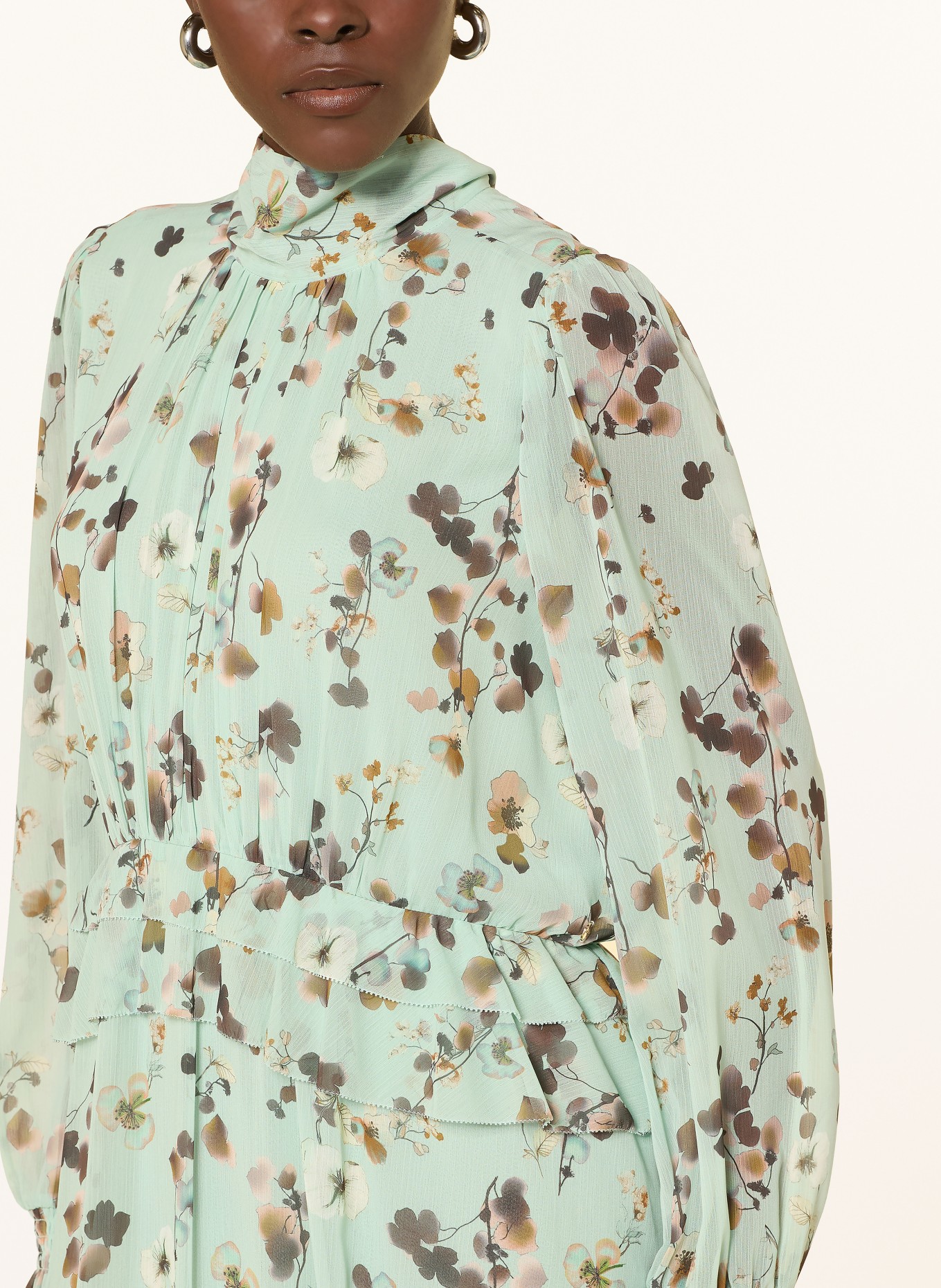 MARC CAIN Kleid mit Rüschen: 505 silt green