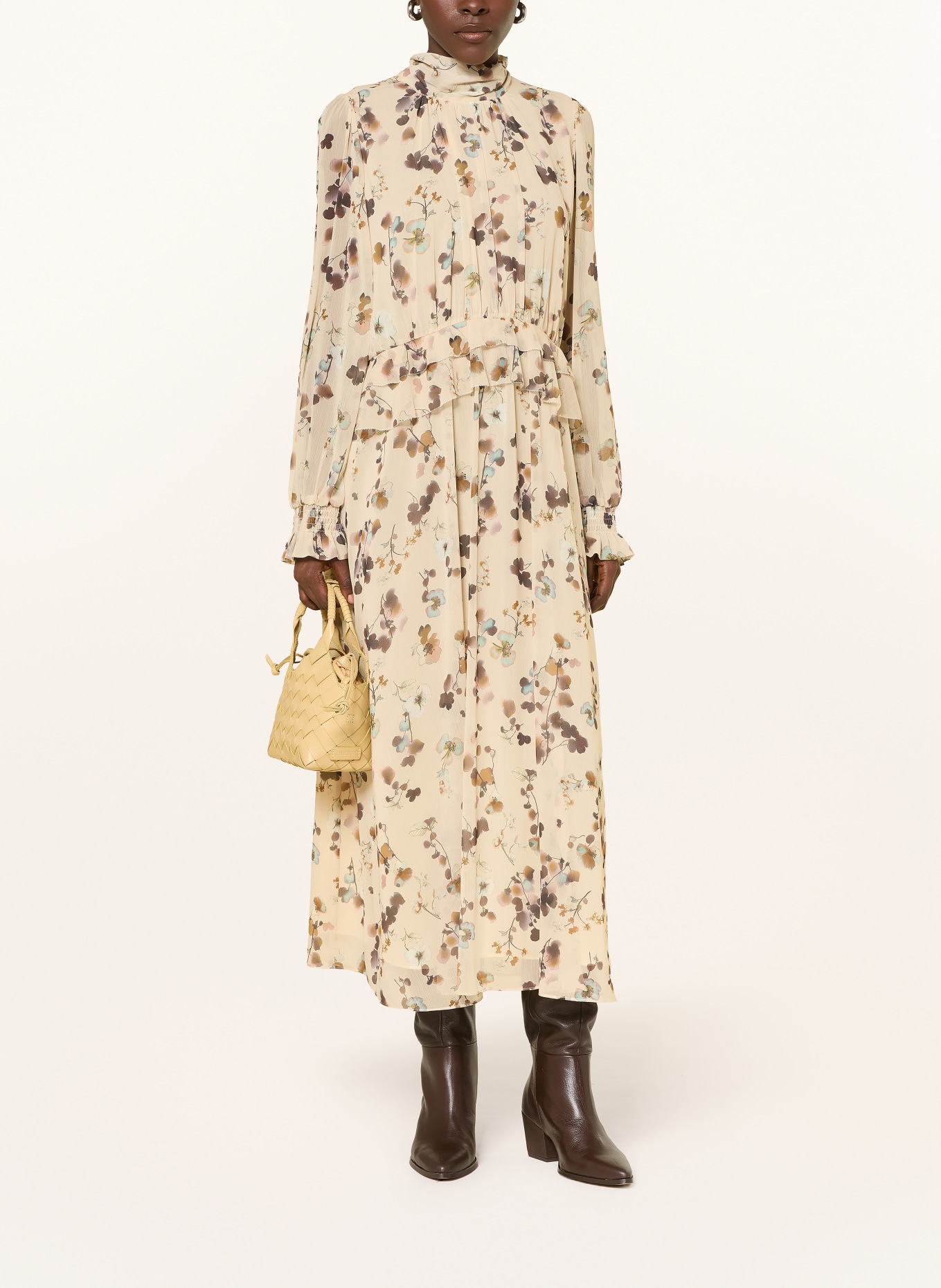 MARC CAIN Kleid mit Rüschen: 126 lamb`s wool