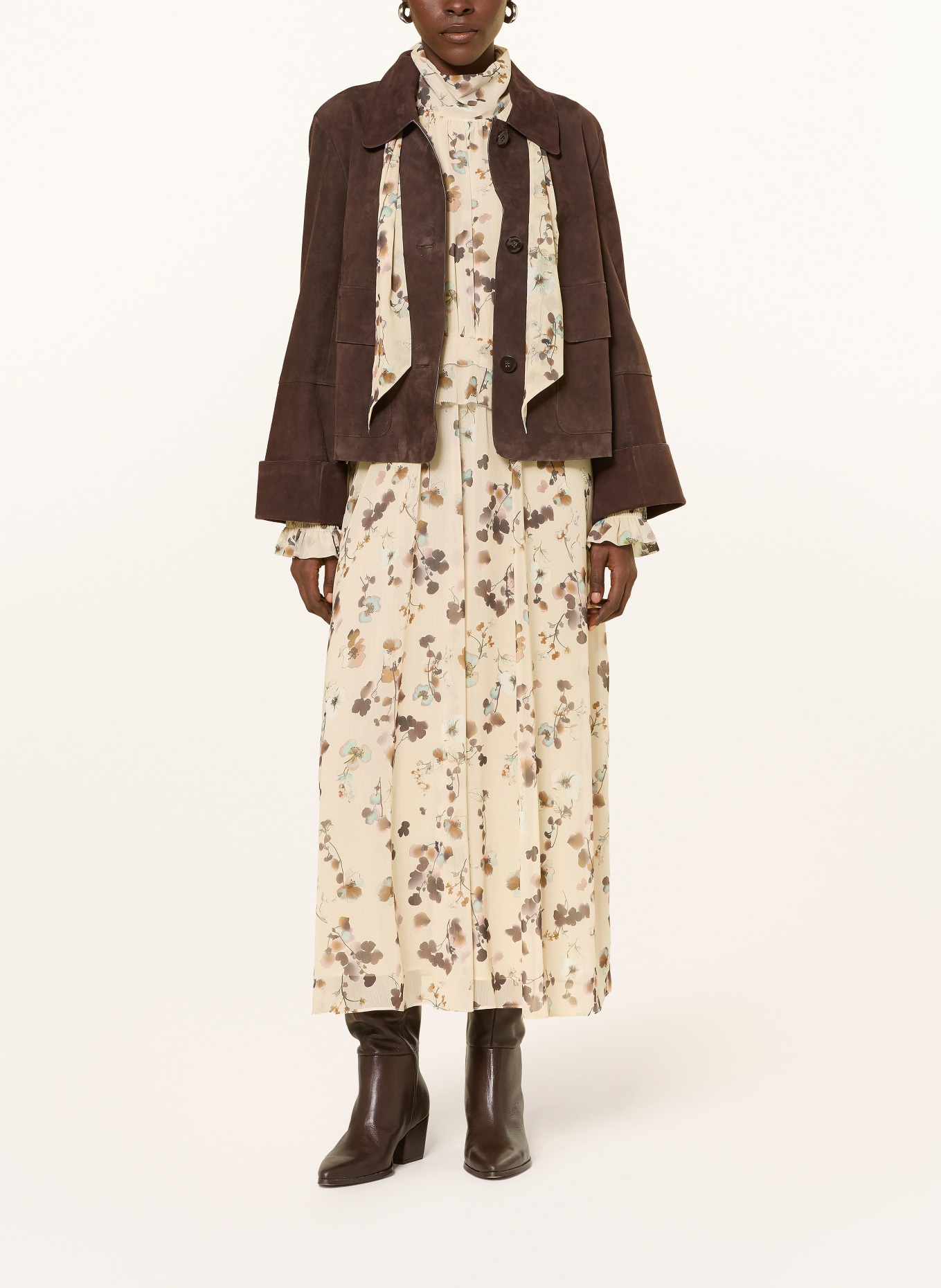 MARC CAIN Kleid mit Rüschen: 126 lamb`s wool