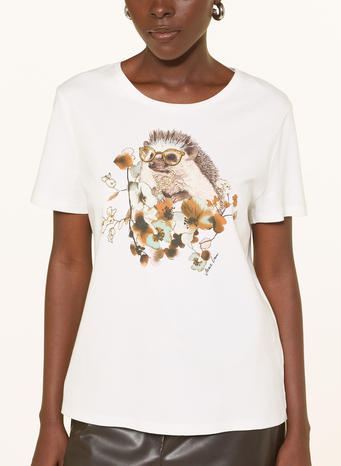 MARC CAIN T-Shirt mit Schmucksteinen und Pailletten: 110 off