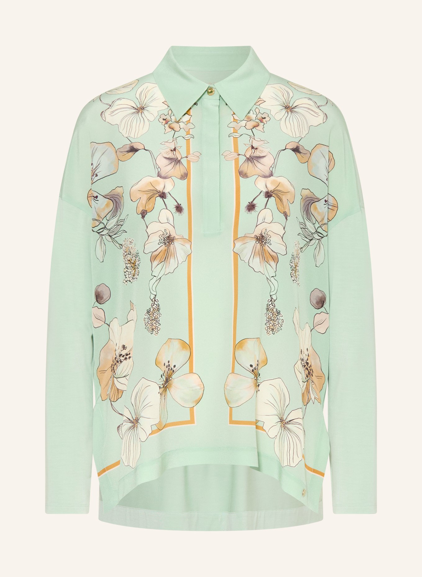MARC CAIN Blusenshirt im Materialmix: 505 silt green