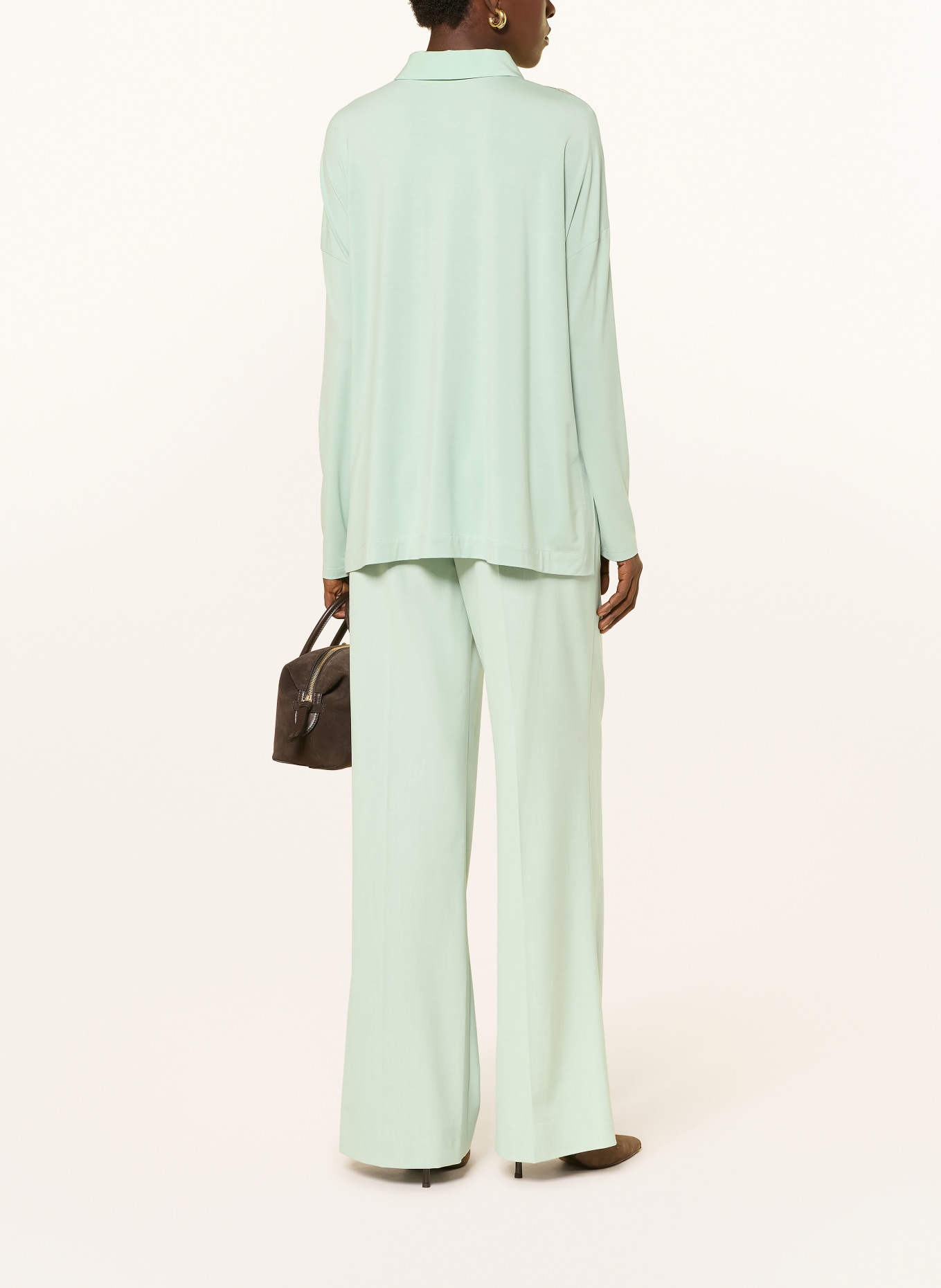 MARC CAIN Blusenshirt im Materialmix: 505 silt green