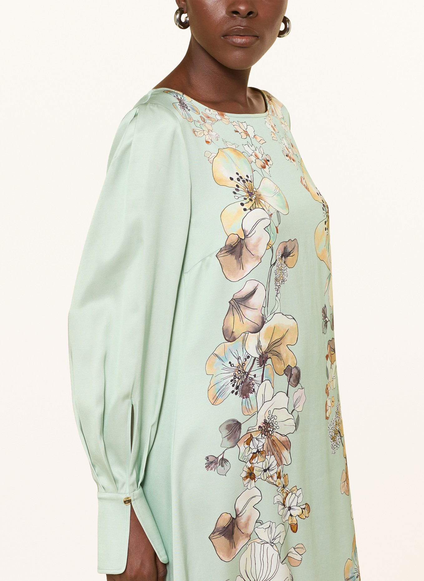 MARC CAIN Satinkleid: 505 silt green
