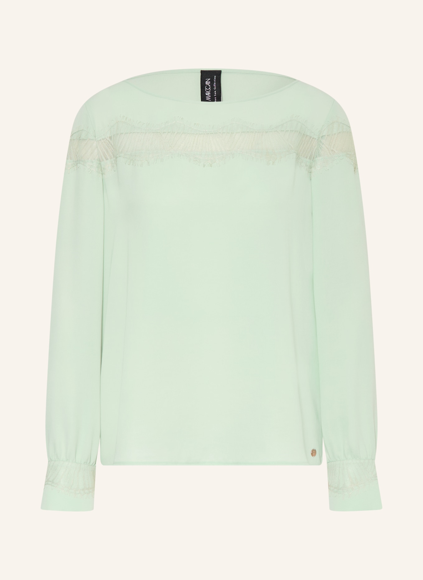 MARC CAIN Blusenshirt mit Spitze: 505 silt green