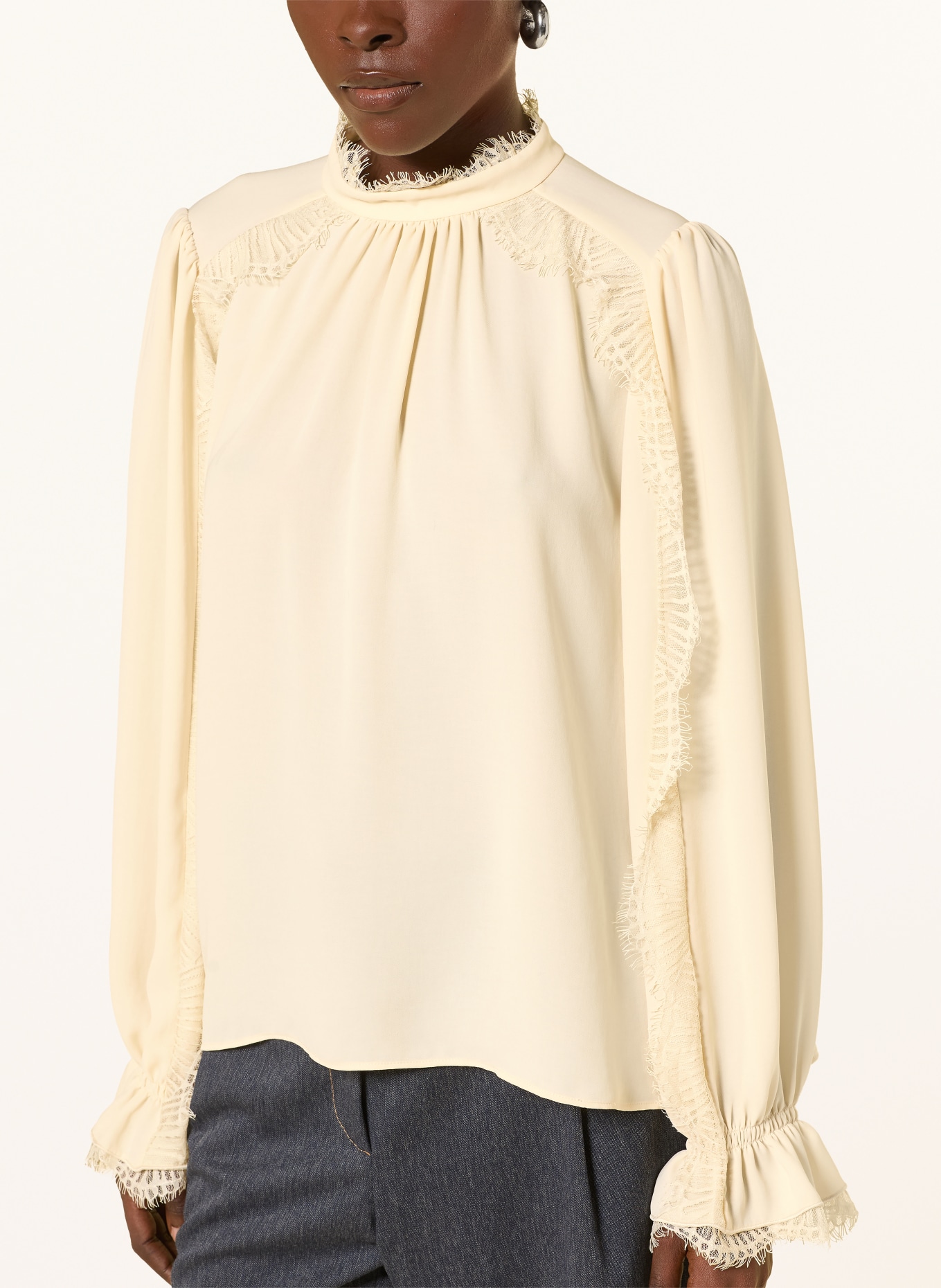 MARC CAIN Chemisier à dentelle: 126 lamb`s wool