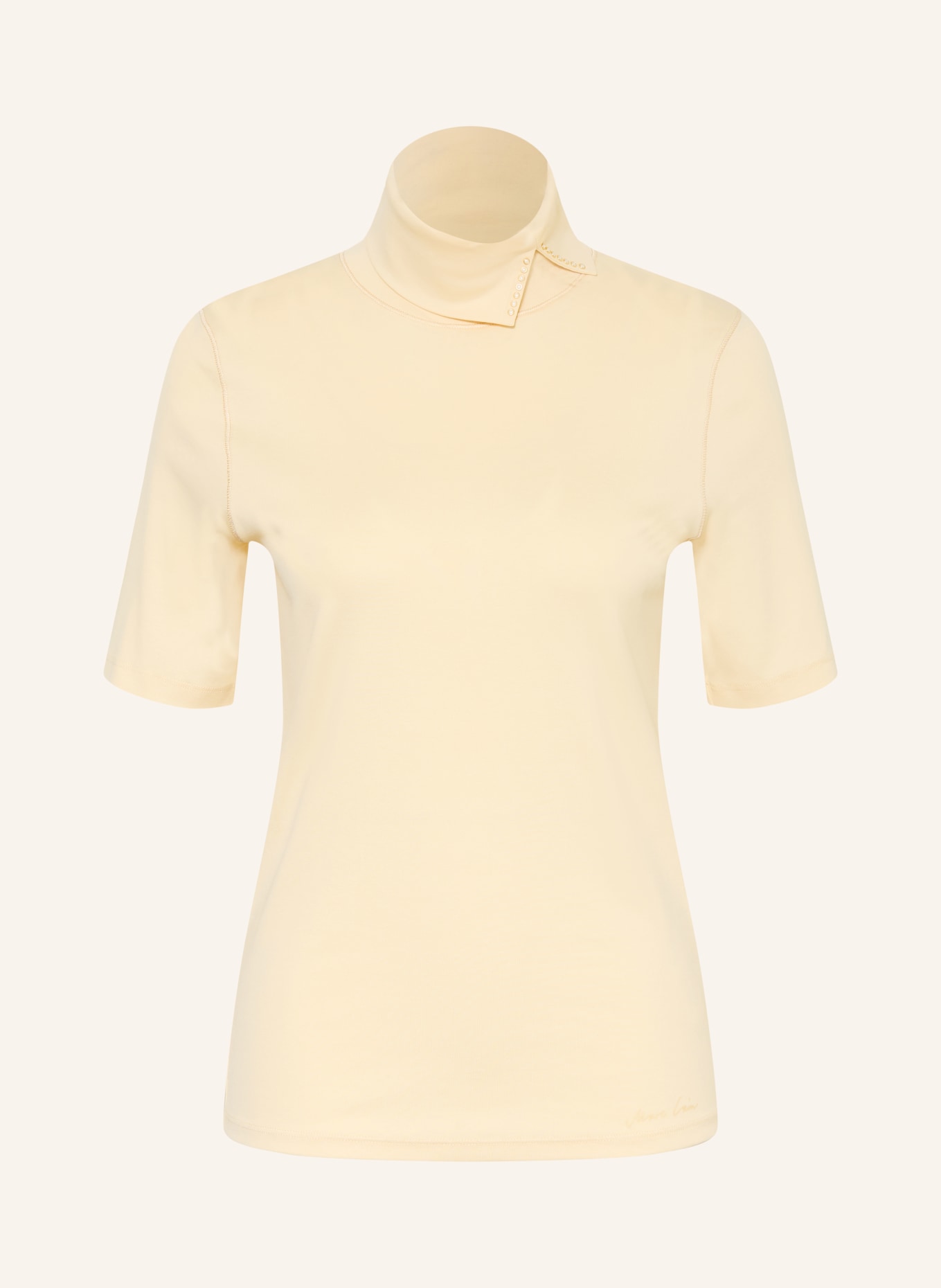 MARC CAIN Rollkragenshirt mit Schmuckperlen: 126 lamb`s wool