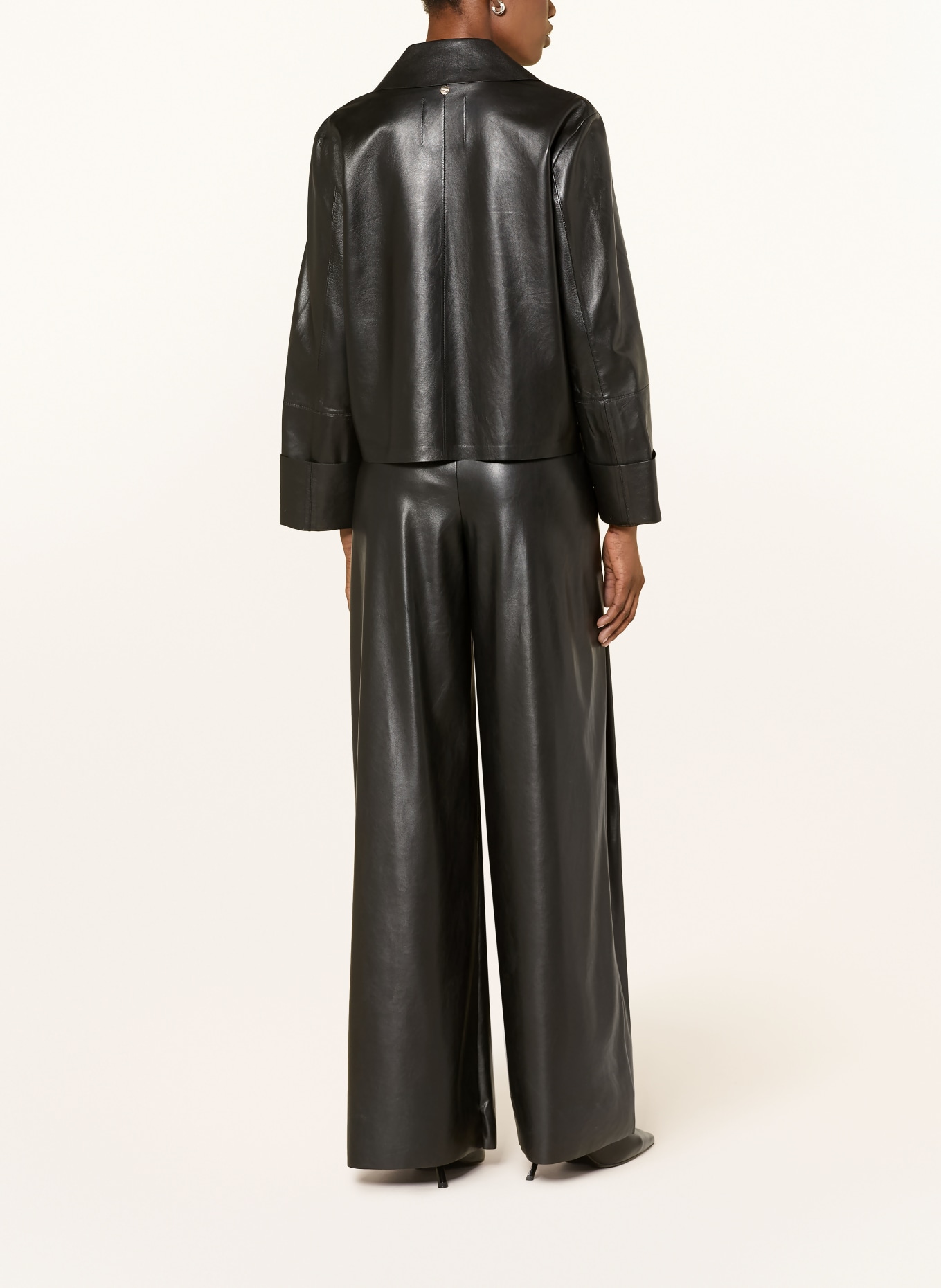 MARC CAIN WINNIPEG leather-look marlene pants: 900 black new