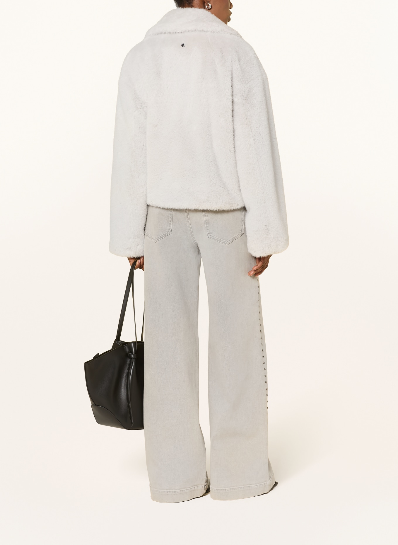 MARC CAIN Faux fur jacket: 812 vapor blue