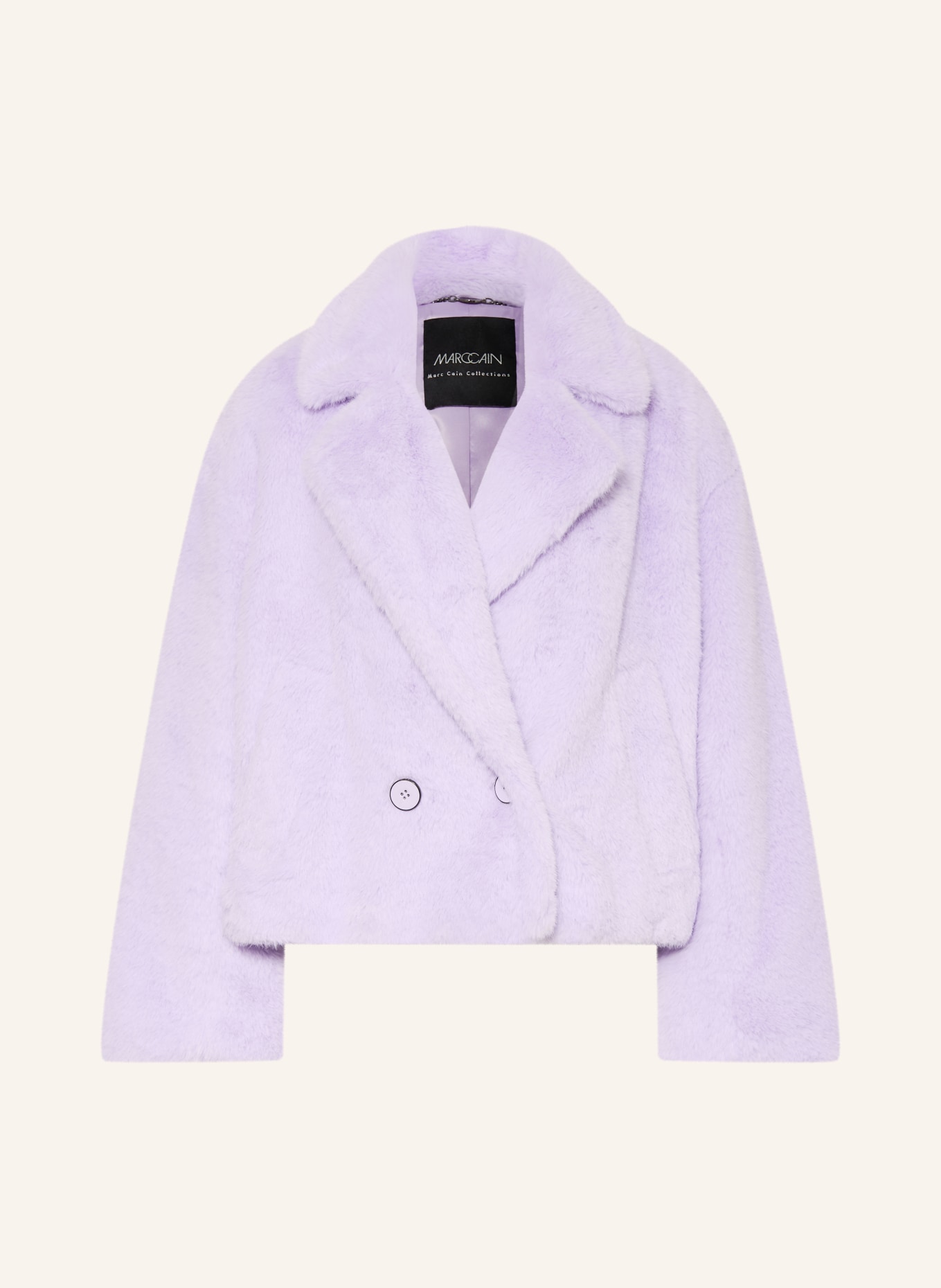 MARC CAIN Faux fur jacket: 724 purple rose