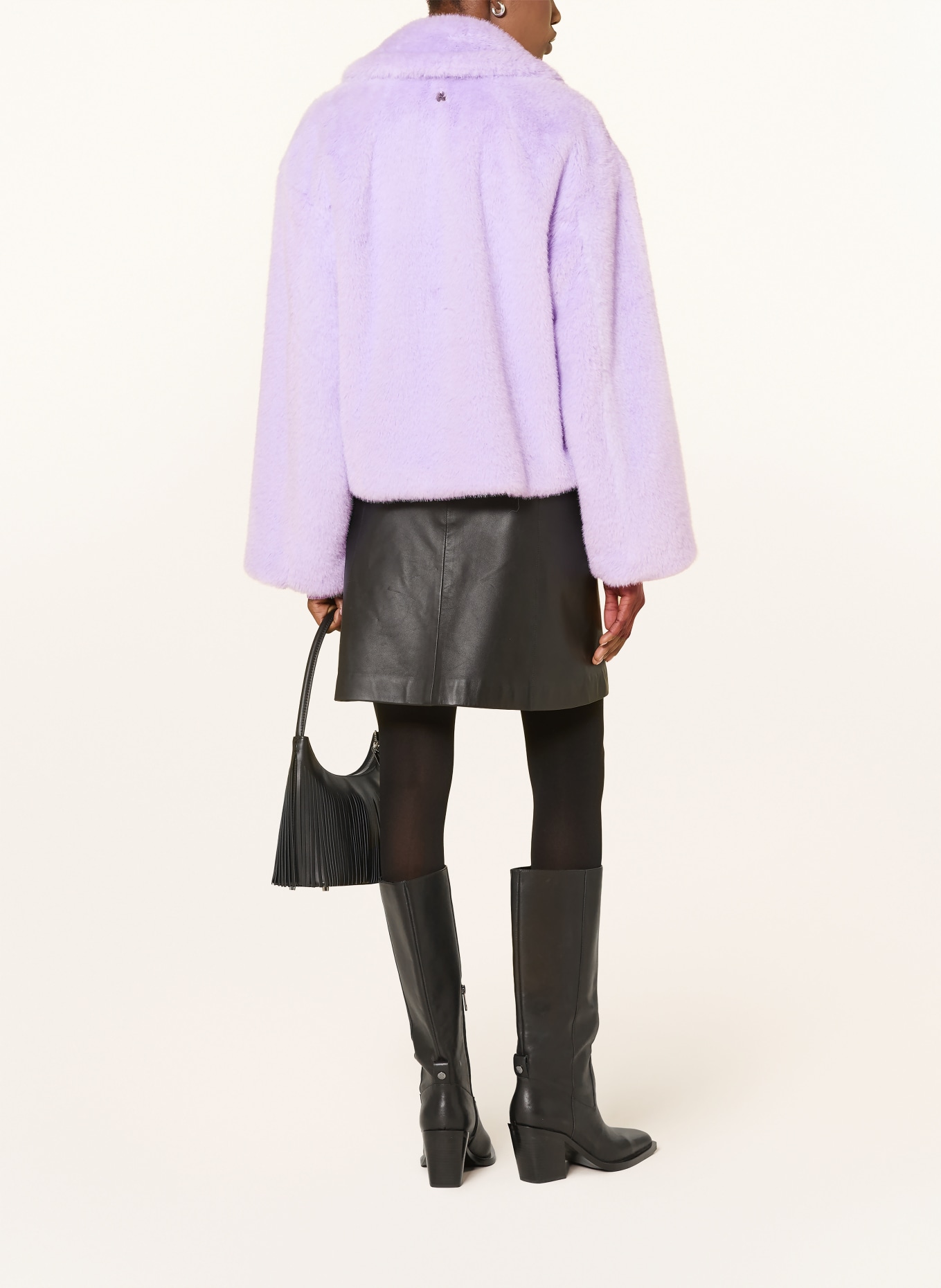 MARC CAIN Faux fur jacket: 724 purple rose