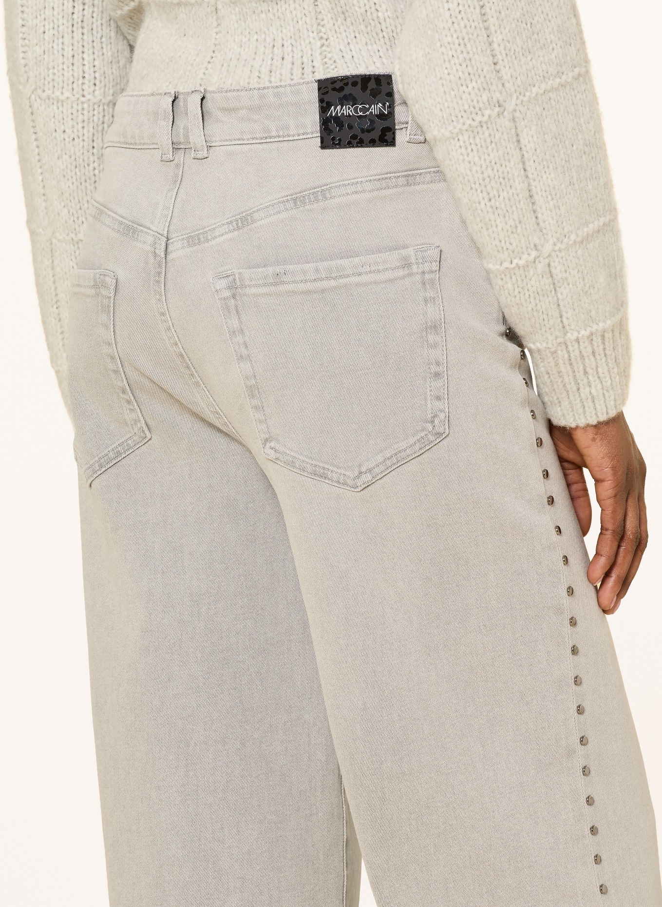 MARC CAIN Wide Leg Jeans WARRI mit Nieten: 820 GREY