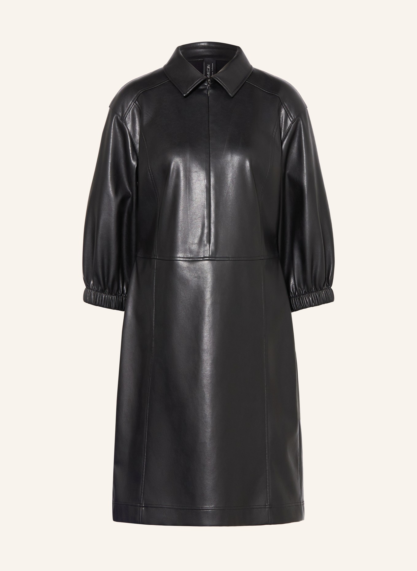 MARC CAIN Leather-look dress with 3/4 sleeves: 900 black new