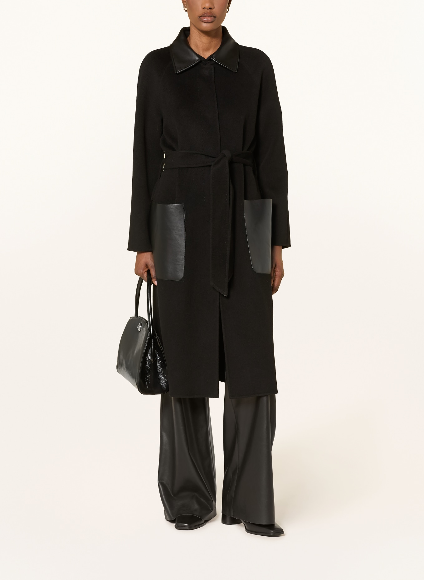 MARC CAIN Wool coat: 900 black new