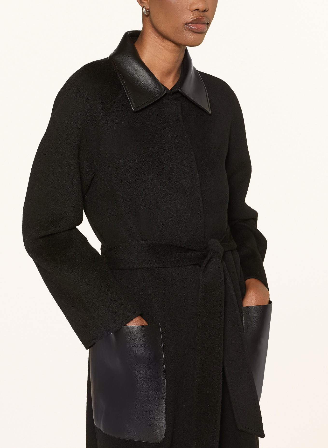 MARC CAIN Wool coat: 900 black new