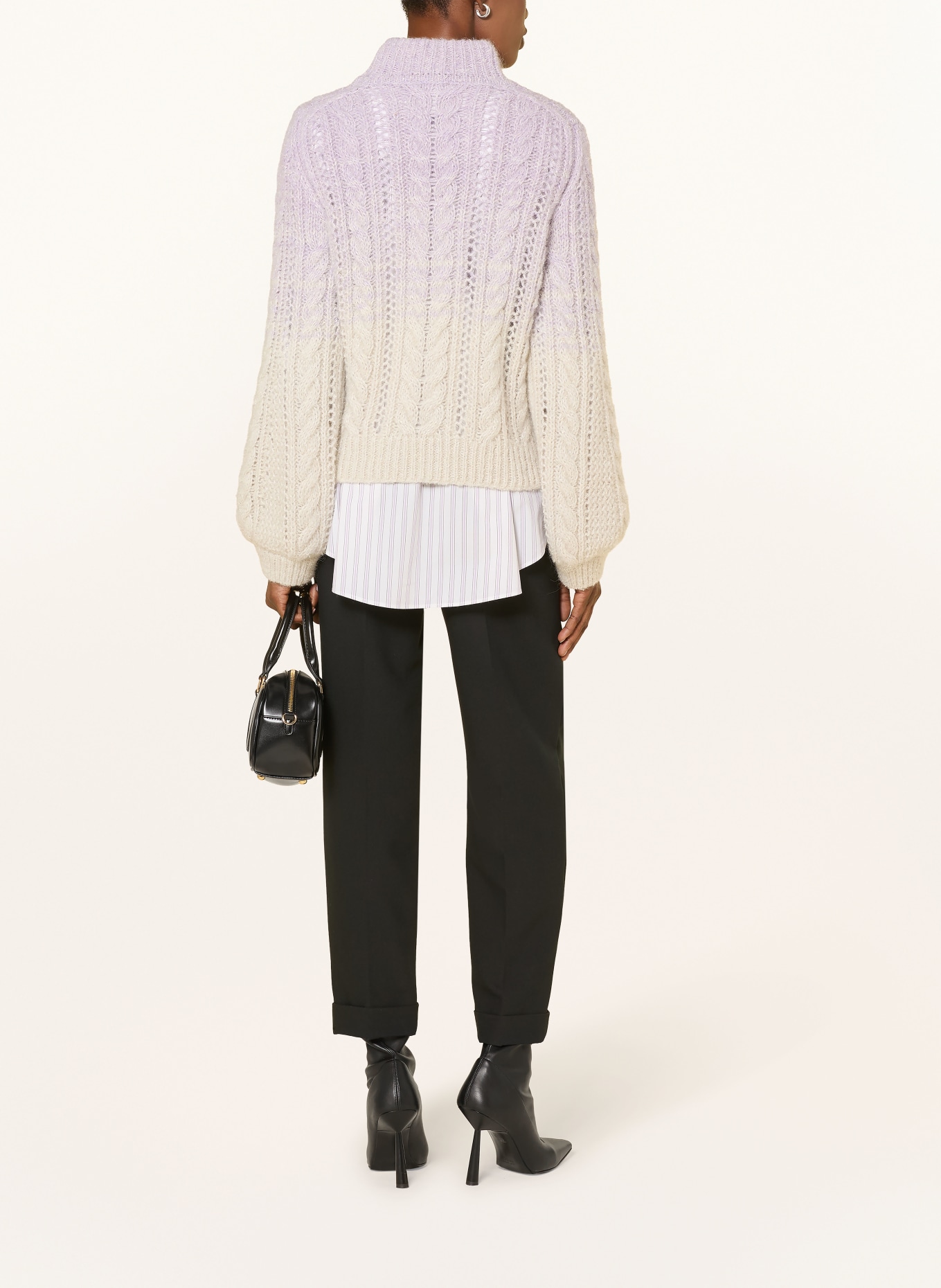 MARC CAIN Sweater with glitter yarn: 724 purple rose