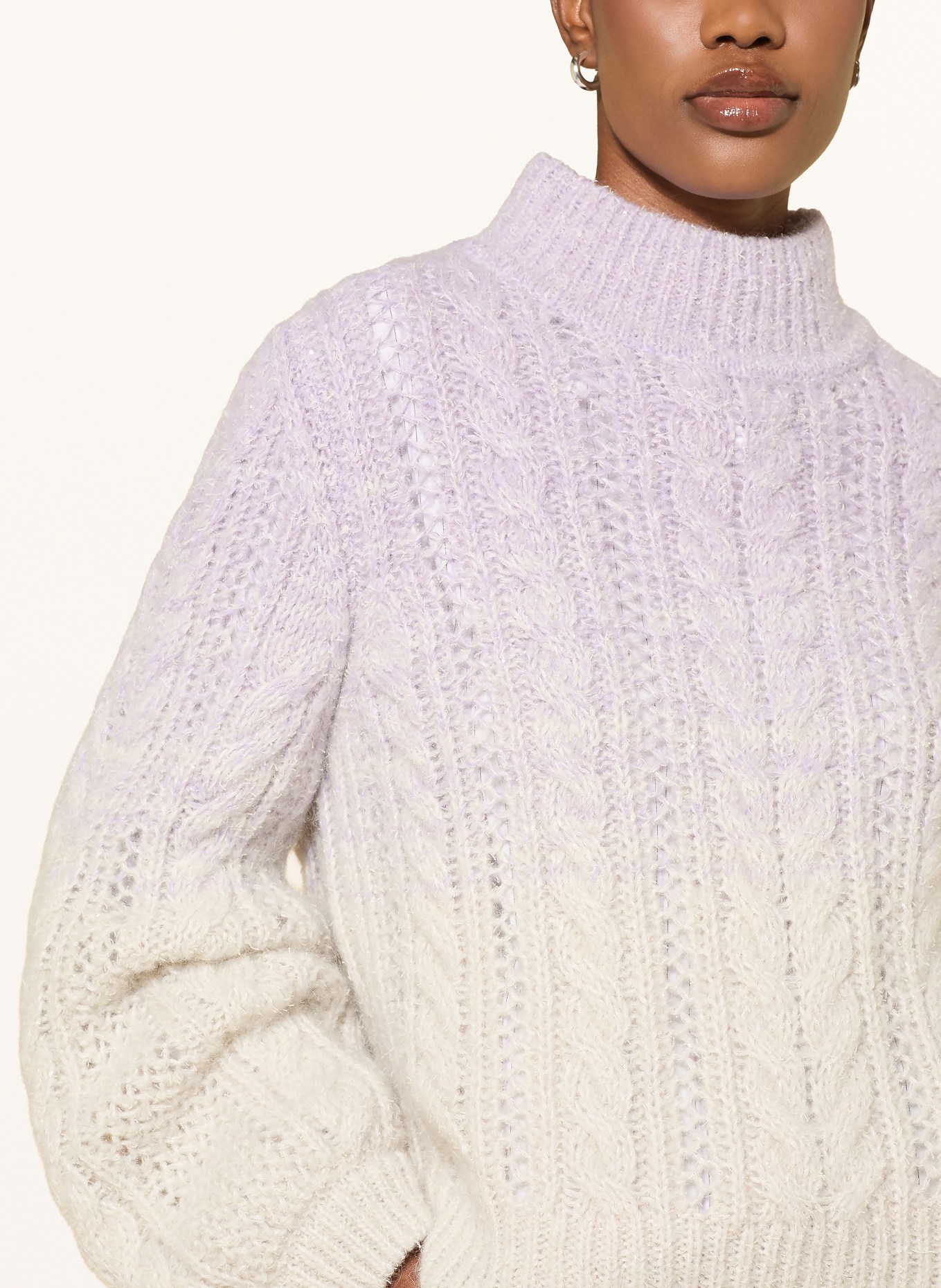 MARC CAIN Sweater with glitter yarn: 724 purple rose