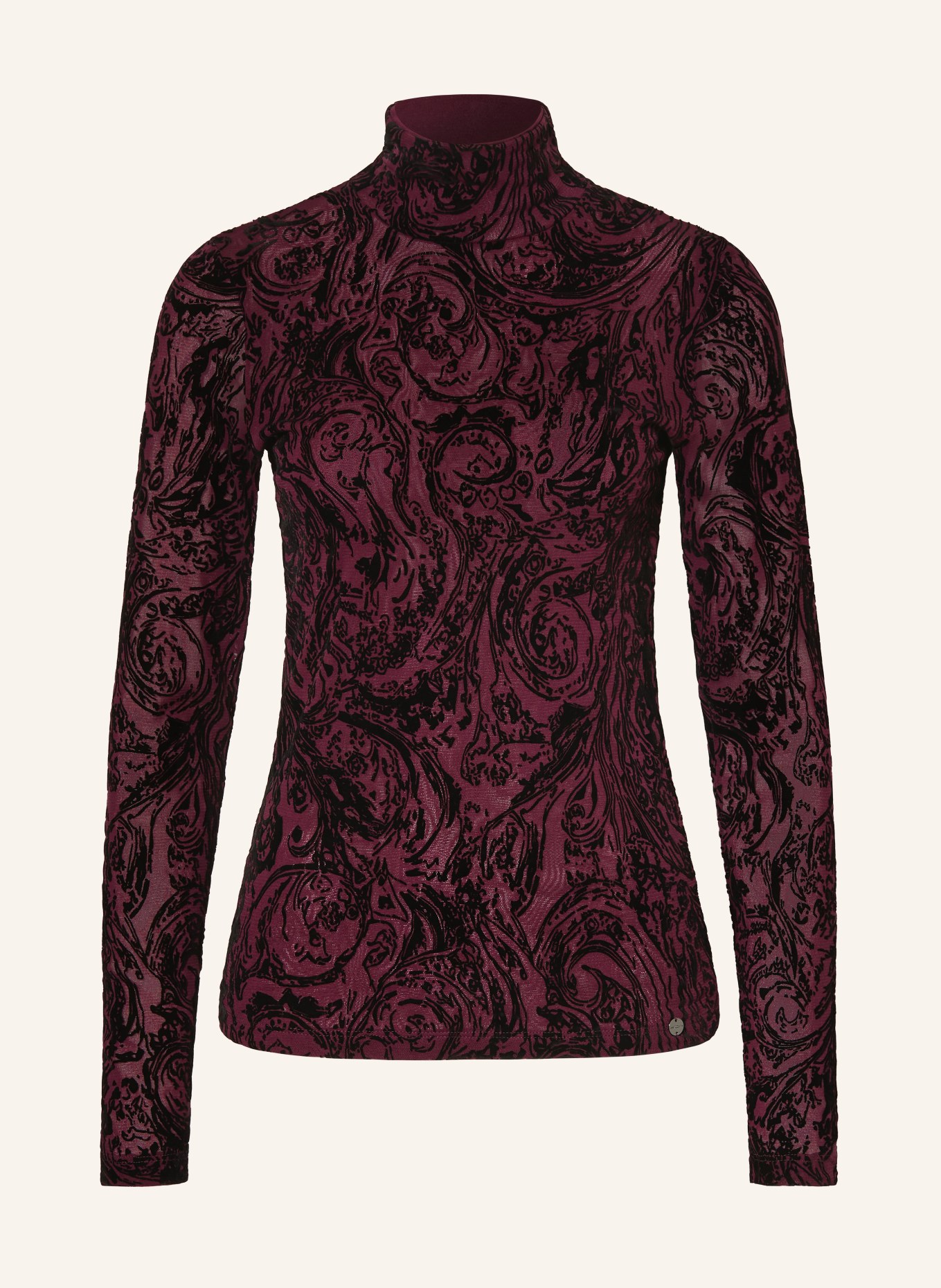 MARC CAIN Mesh long-sleeve shirt: 296 winetasting