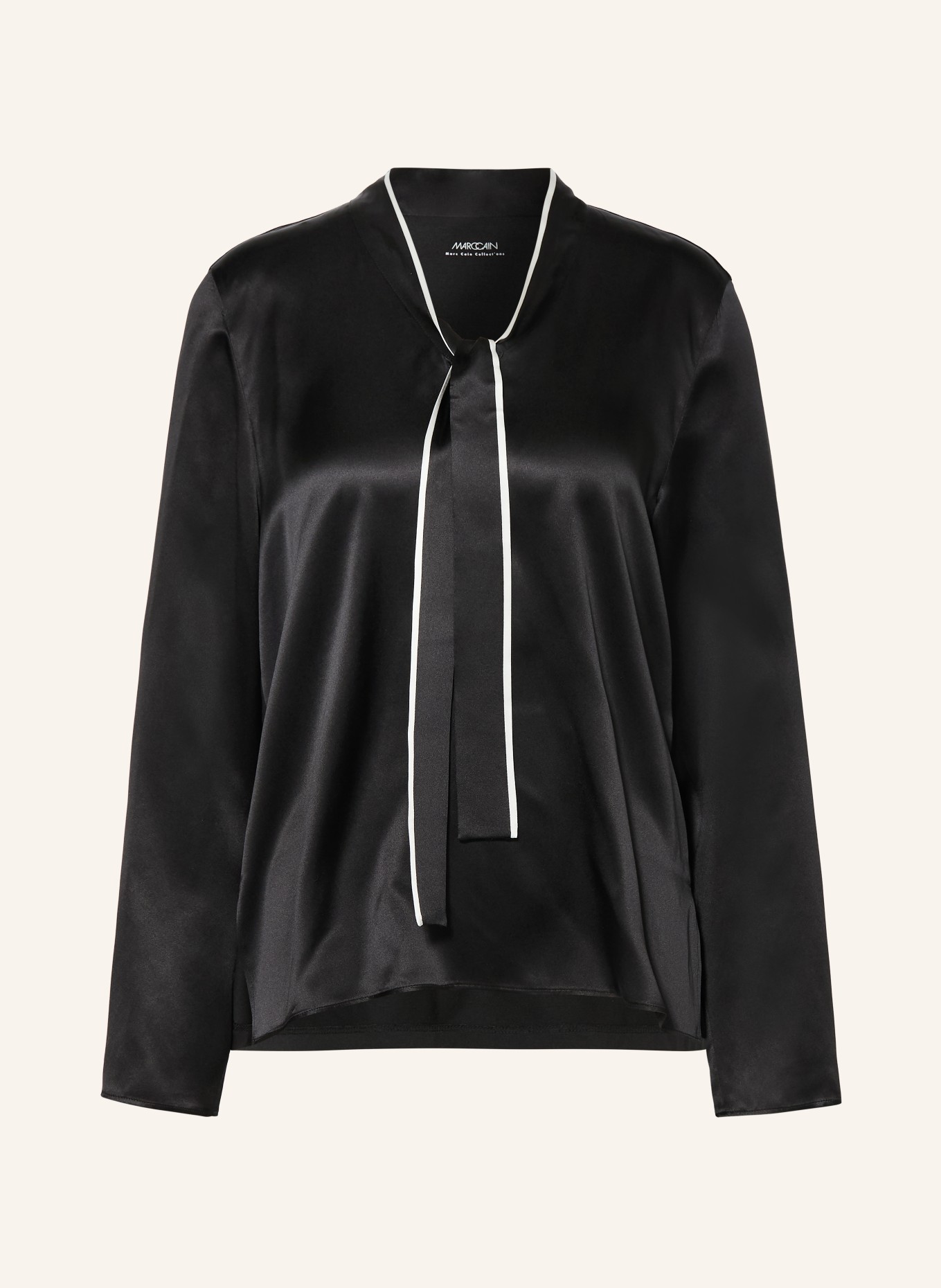 MARC CAIN Silk bow-tie blouse: 900 black new